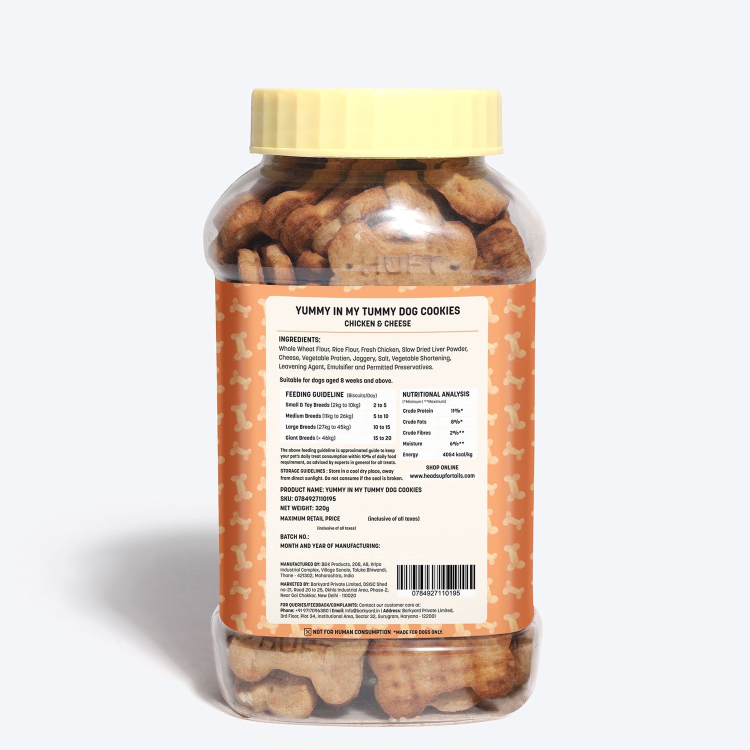Image of Heads Up For Tails HUFT YIMT (Yummy in My Tummy) Dog Biscuits- Chicken & Cheese Chicken, Cheese Dog Treat