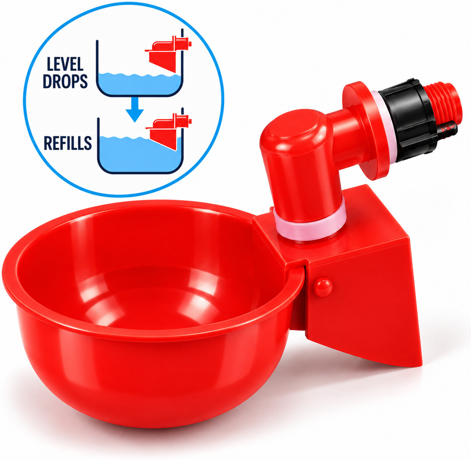 Image of ApexLoom Chicken Water Cups |Poultry Drinking Water Feeder for Chicks Common Bird Feeder (Red)