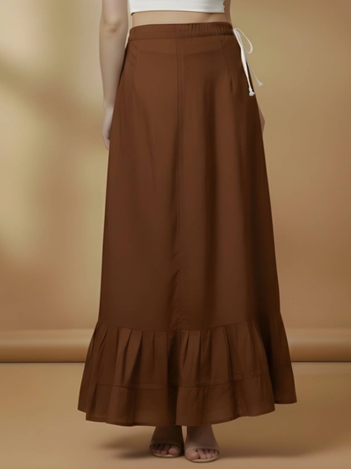 Belizzi Paridhan Premium Otter Brown Pure Cotton Petticoat