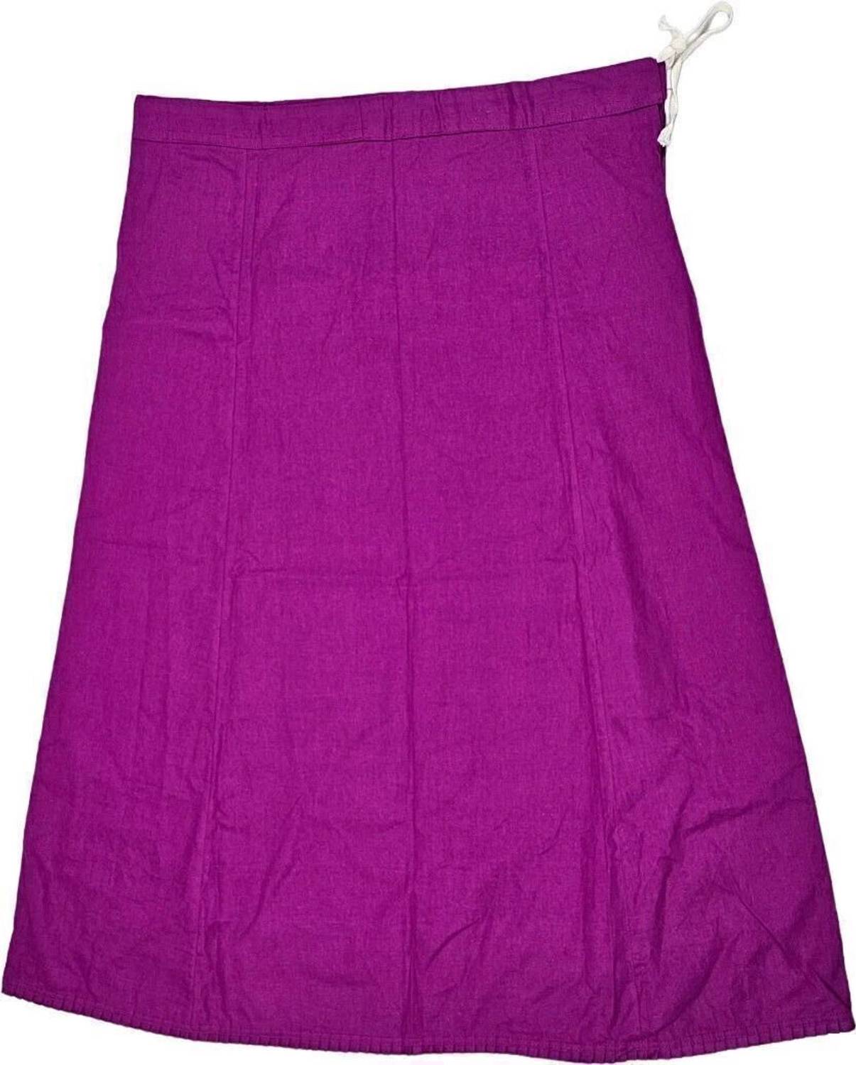Belizs Warm Purple Cotton Saree Shapewear Petticoat Free Size Pure Cotton Petticoat