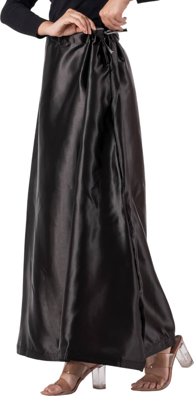AANGI SATIN-PETTICOAT-BLACK-XL Pure Satin Petticoat