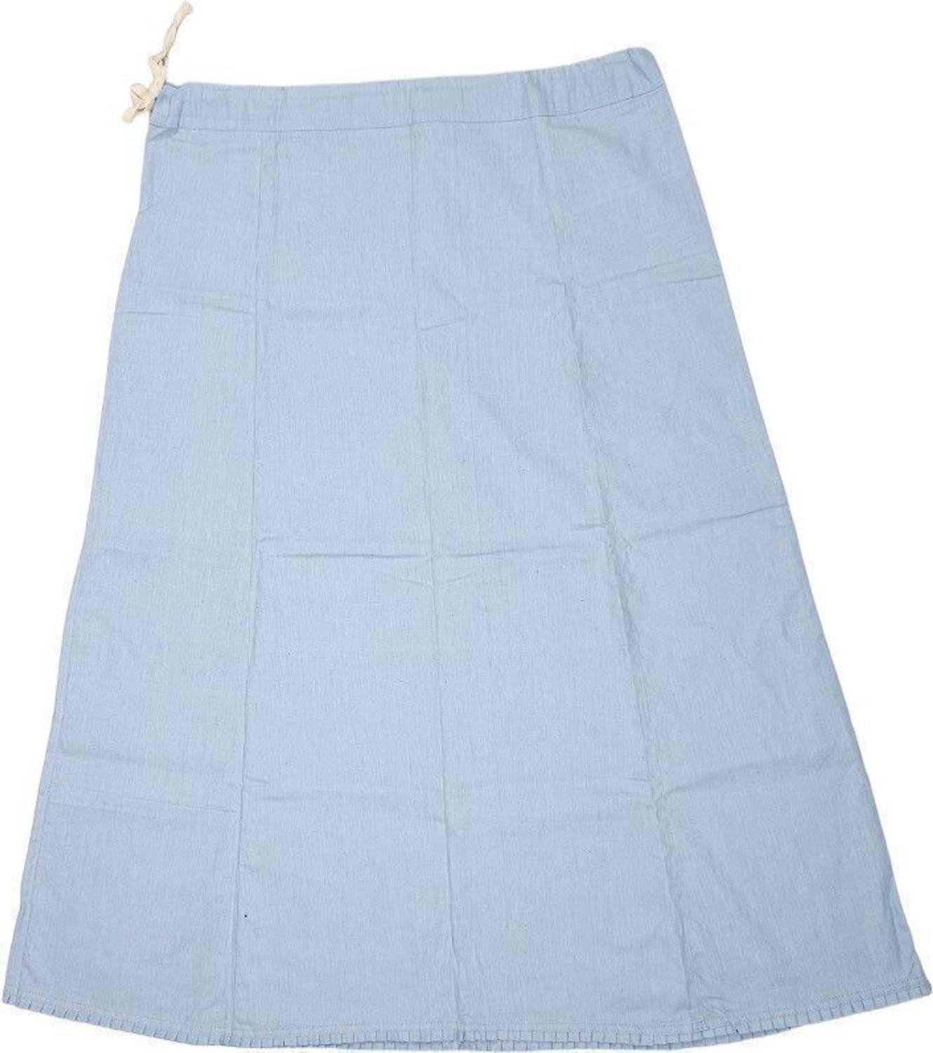 Belizs Light Blue Cotton Saree Shapewear Petticoat Free Size Pure Cotton Petticoat