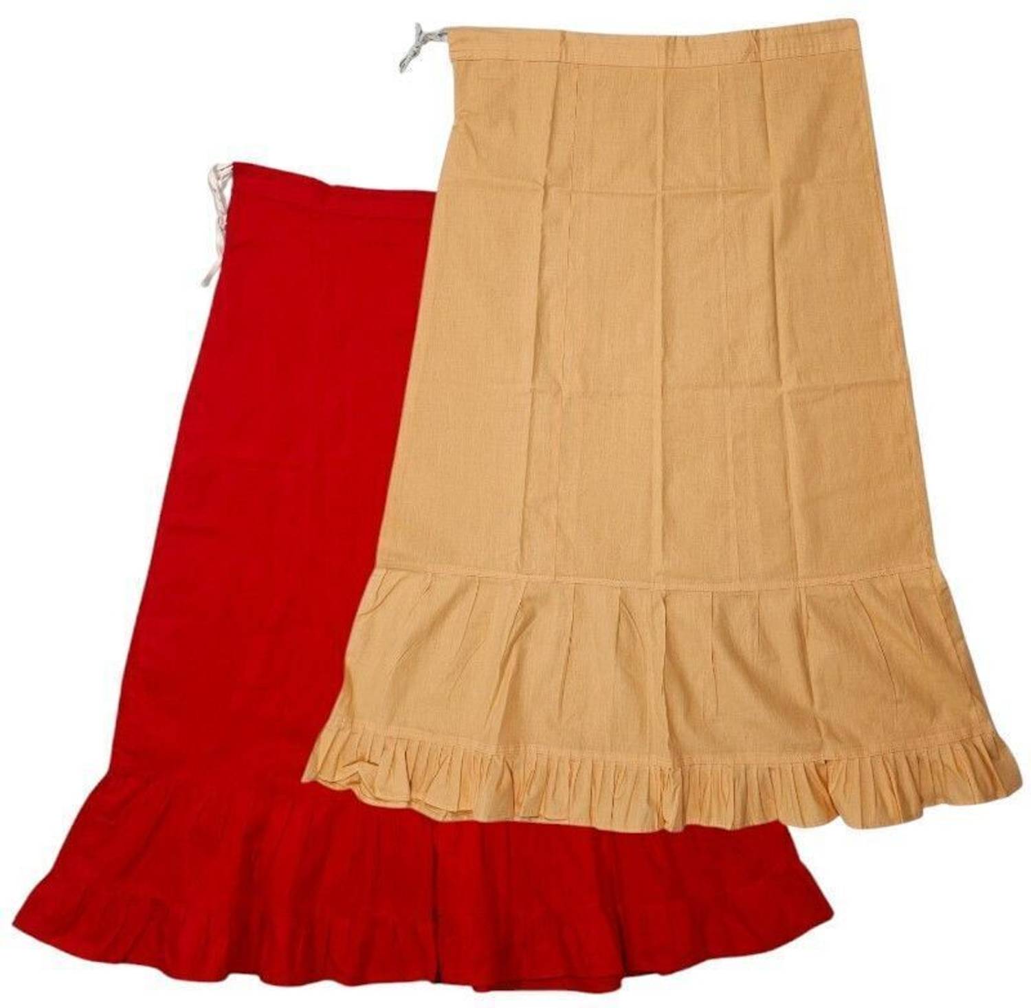 Belizzi Paridhan Red & Honey Combo Pure Cotton Petticoat