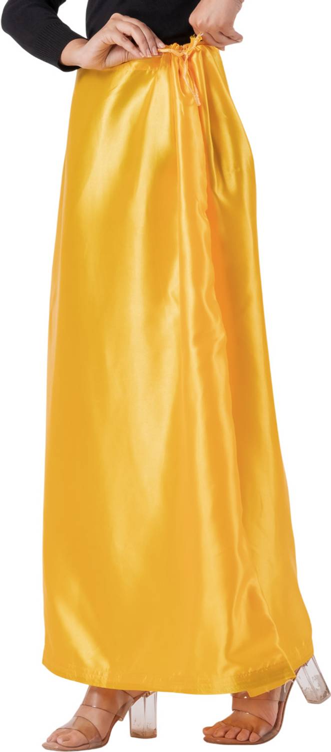 AANGI SATIN-PETTICOAT-YELLOW-XL Pure Satin Petticoat