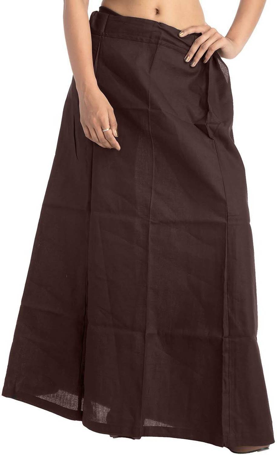 ABNF Cotton Petticoat Saree Bottom Wear Brown For Woman Cotton Blend Petticoat