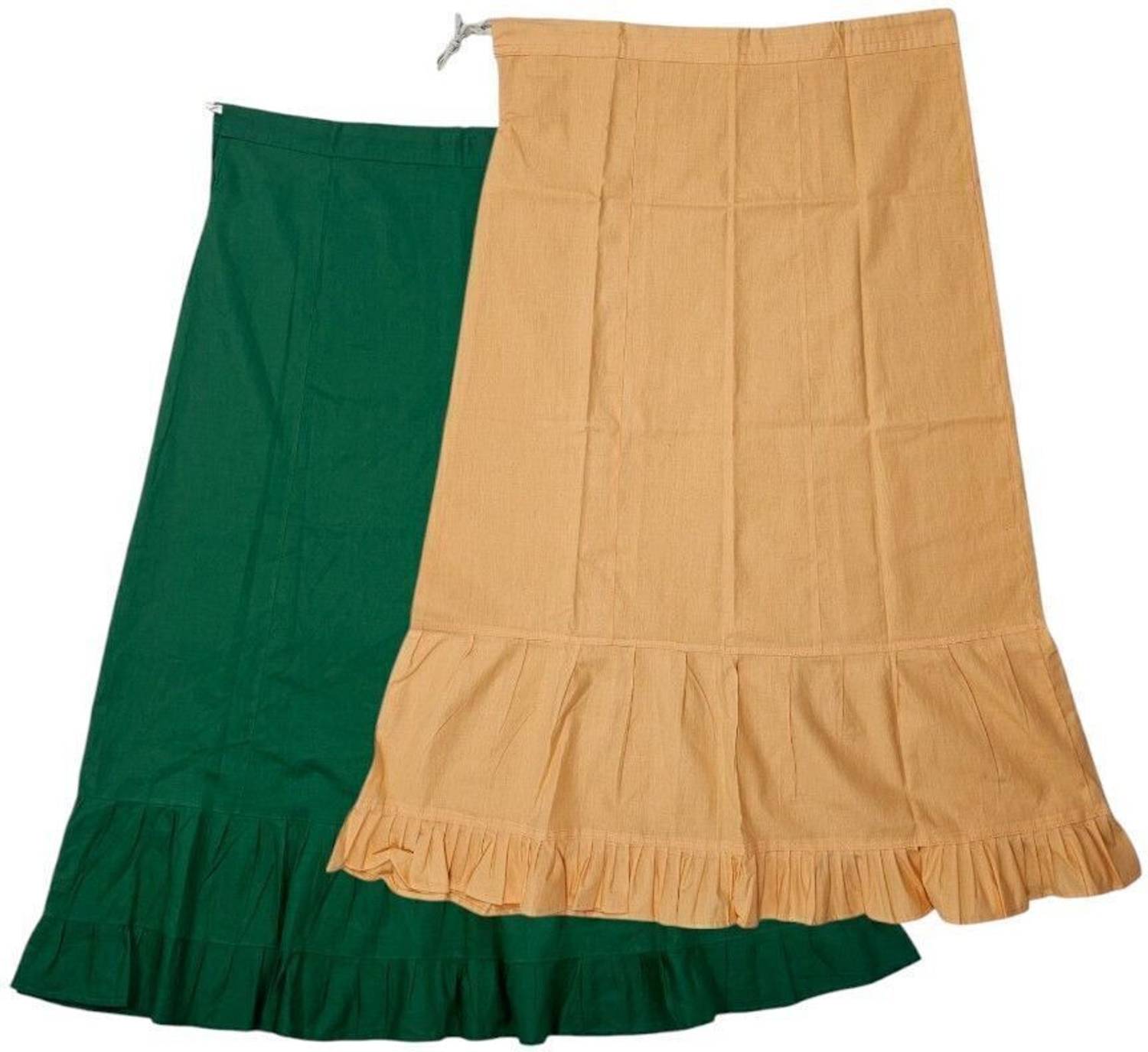 Belizzi Paridhan Green & Honey Combo Pure Cotton Petticoat