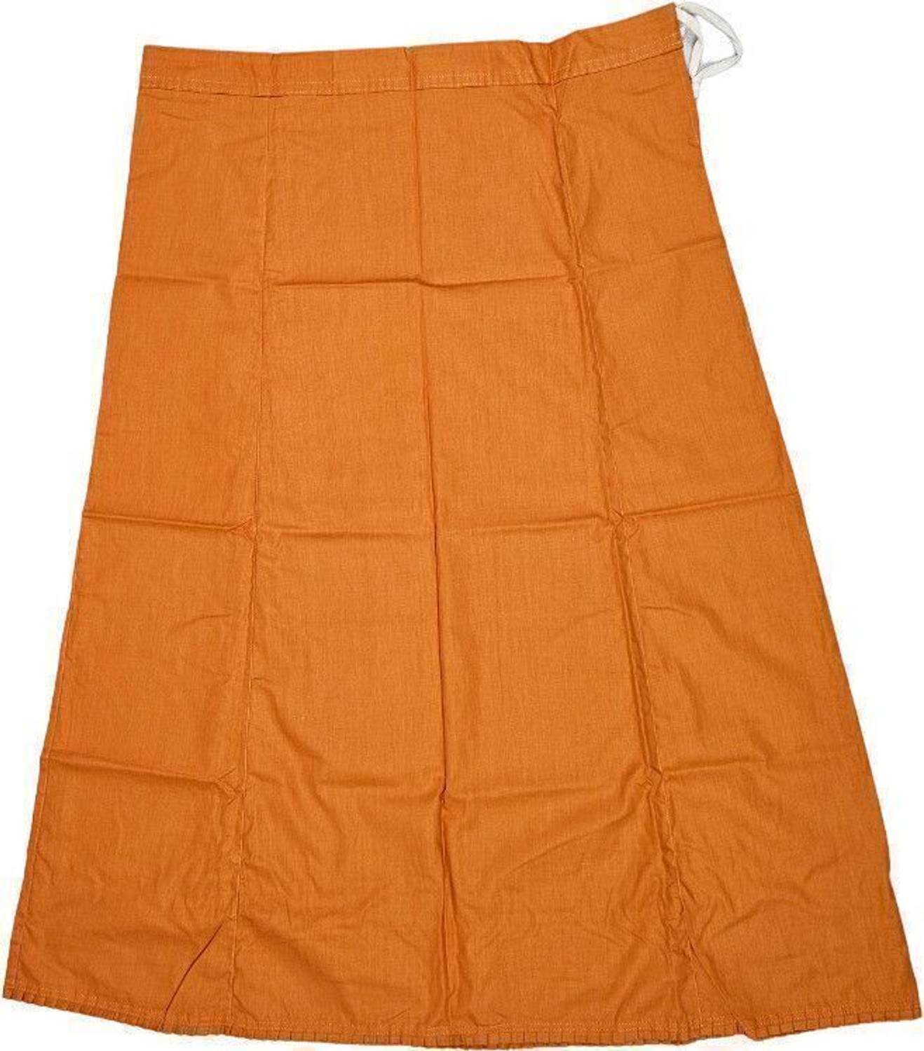 Belizs Dusty Orange Cotton Saree Shapewear Petticoat Free Size Pure Cotton Petticoat