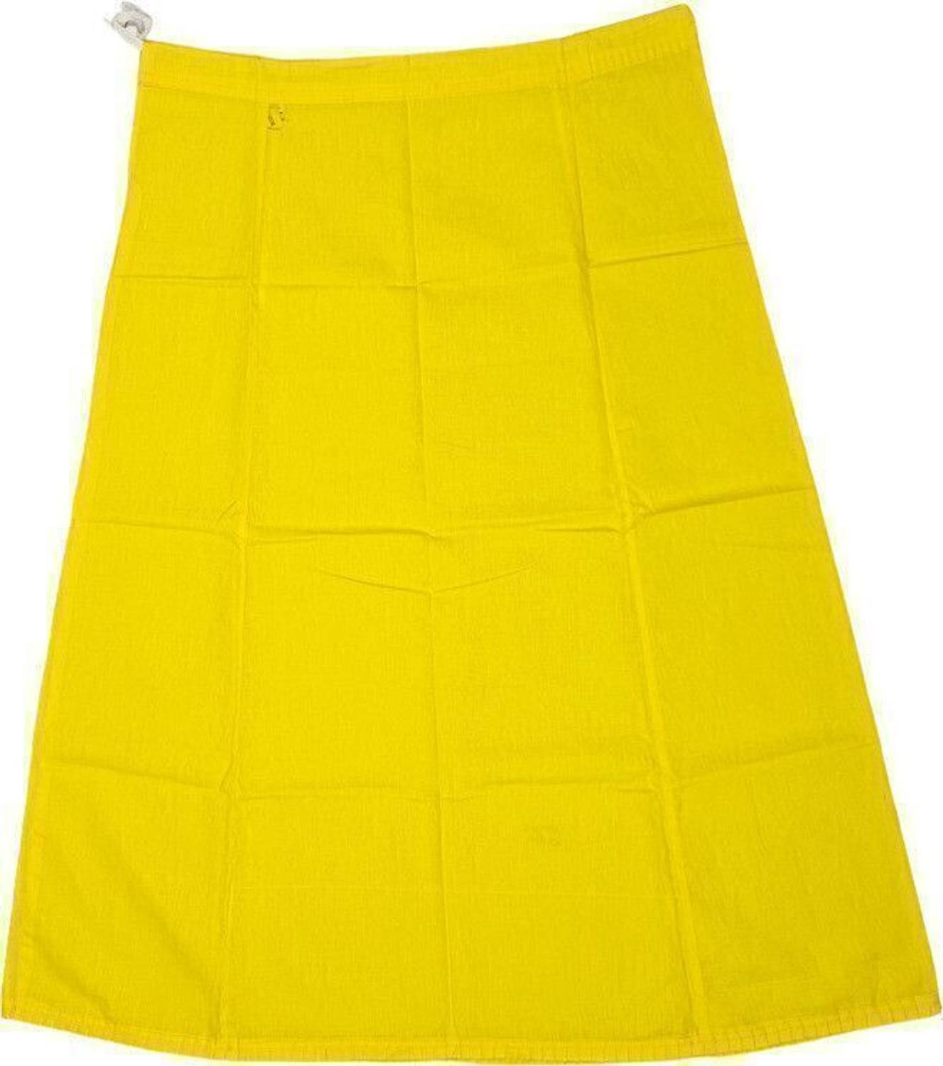 Belizs Ripe Lemon Cotton Saree Shapewear Petticoat Free Size Pure Cotton Petticoat