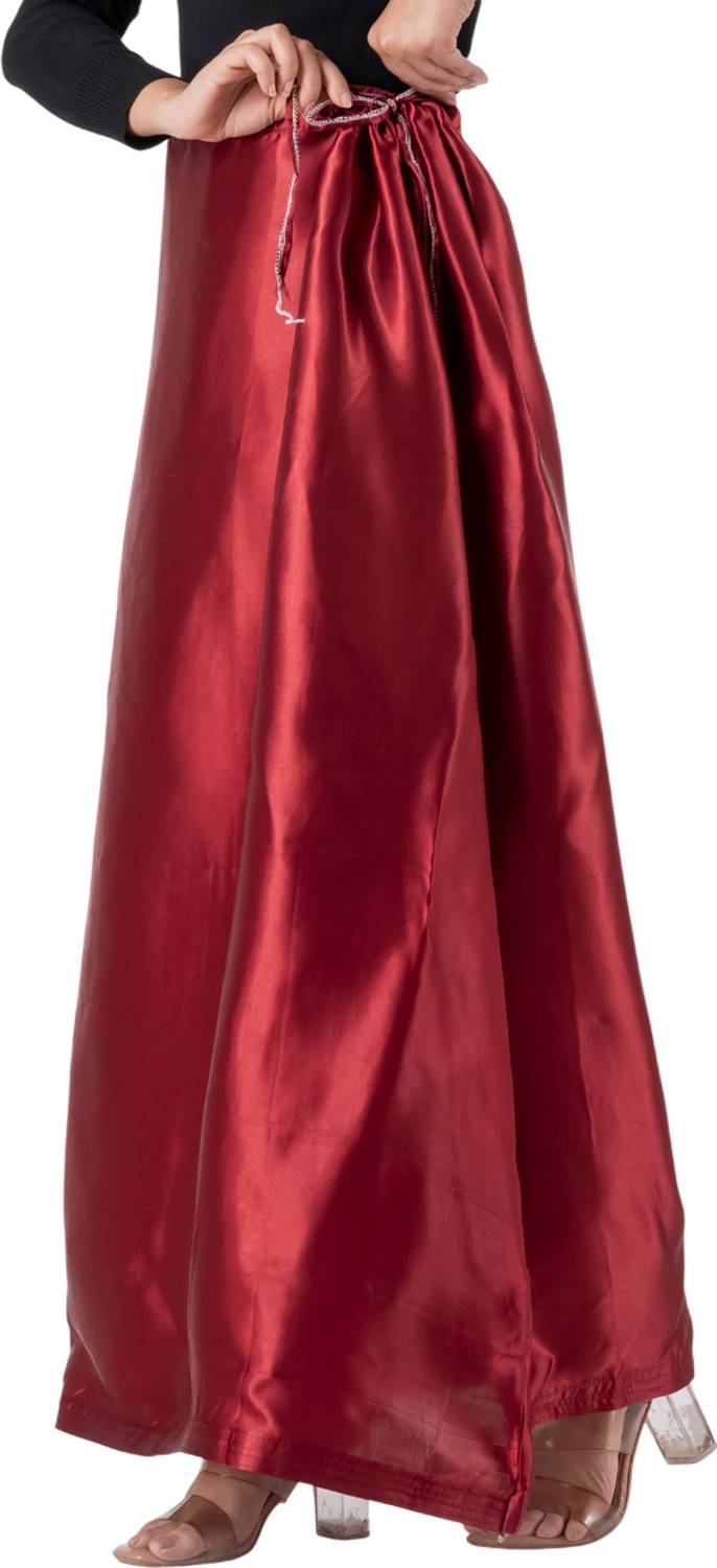 AANGI SATIN-PETTICOAT-MAROON-M Pure Satin Petticoat