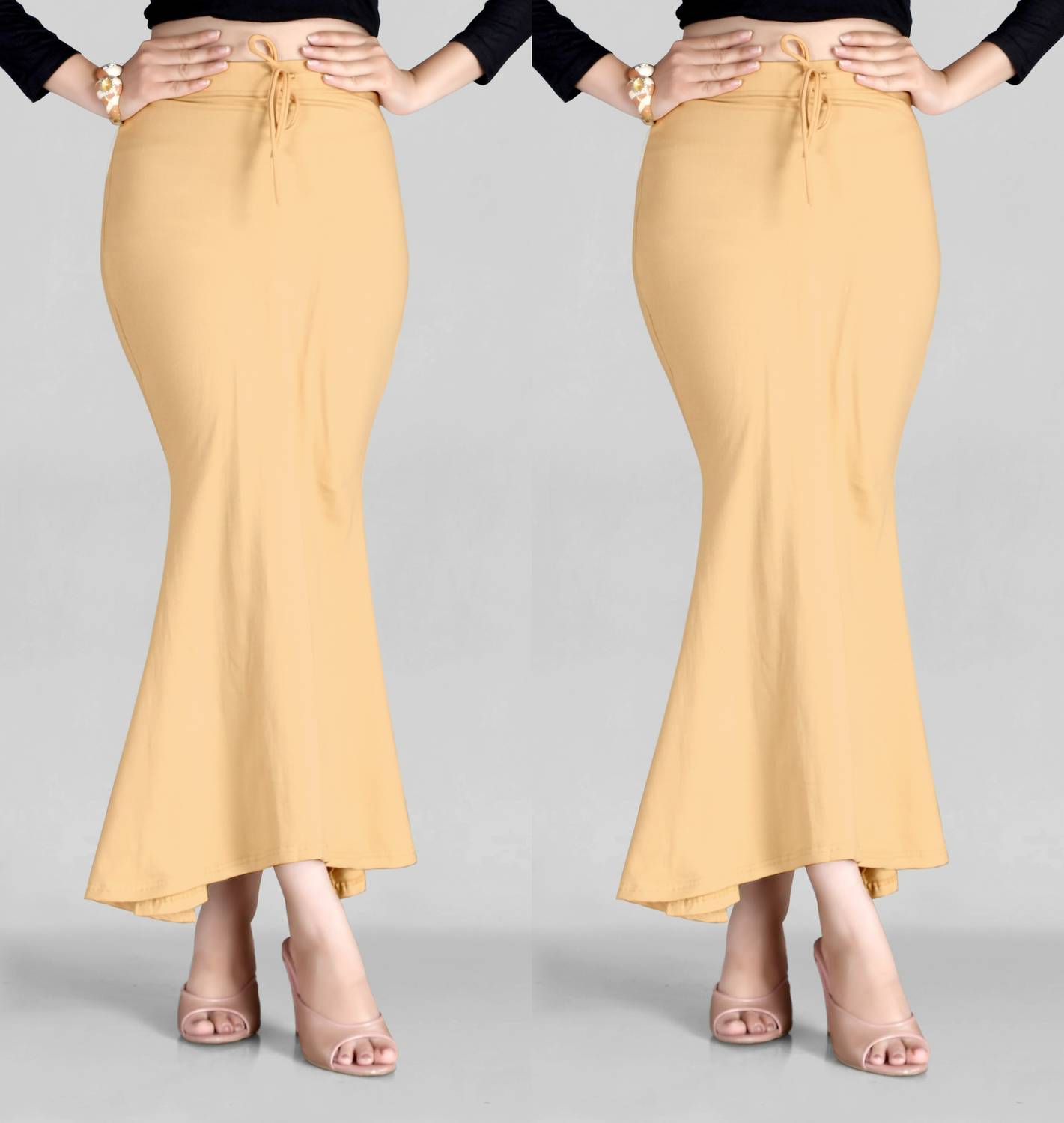 ALYNE BEIGE-COMBO-FISHTAIL-BEIGE-BEIGE Lycra Blend Petticoat