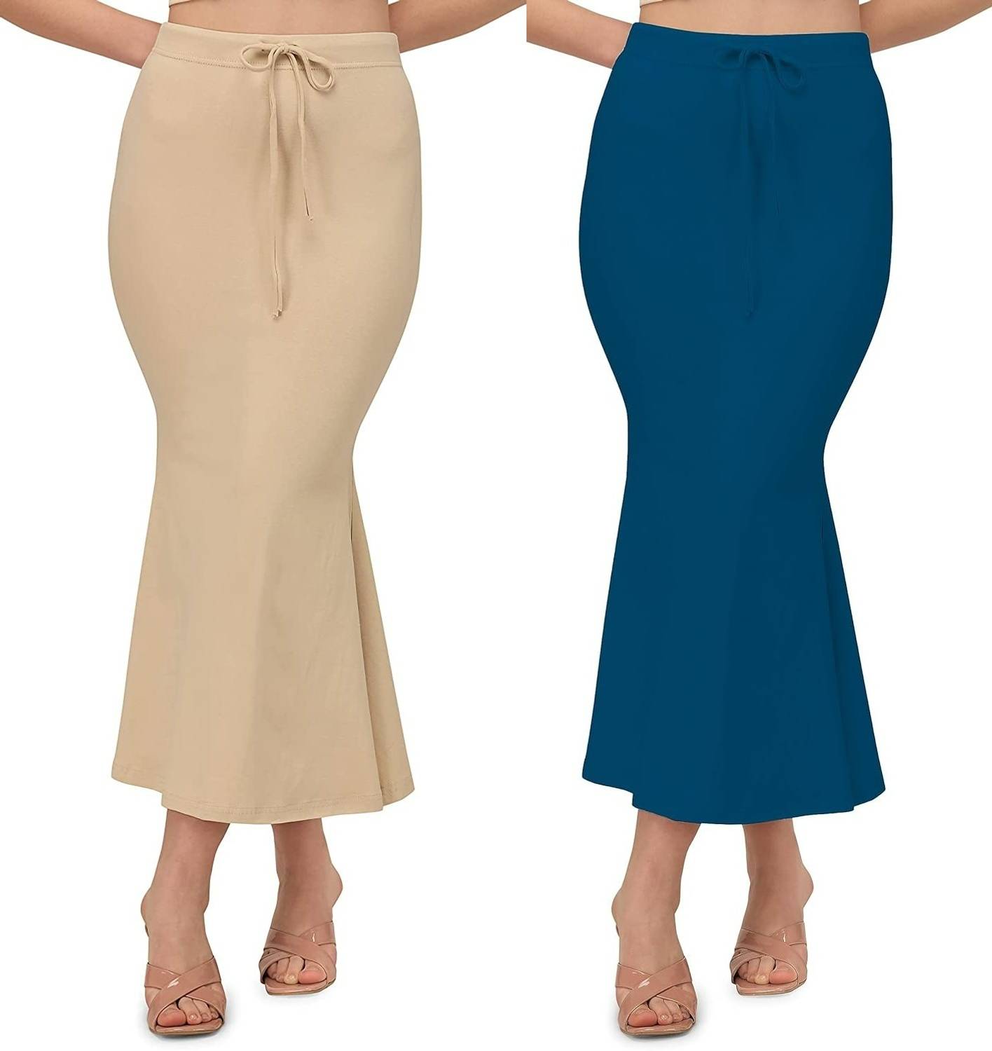 ALYNE BEIGE-COMBO-FISHCUT-FIROZI-BEIGE Lycra Blend Petticoat