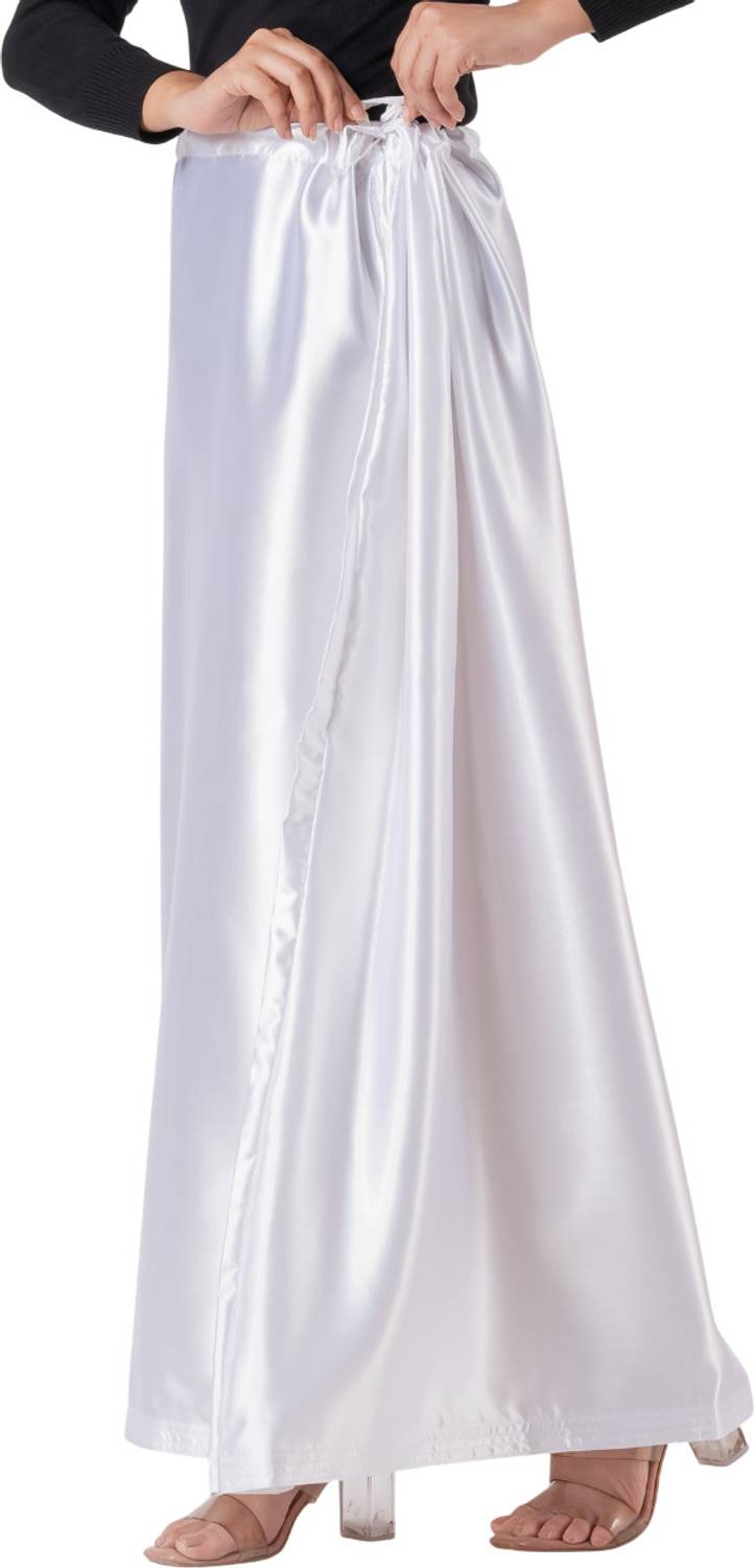 AANGI SATIN-PETTICOAT-WHITE-M Pure Satin Petticoat