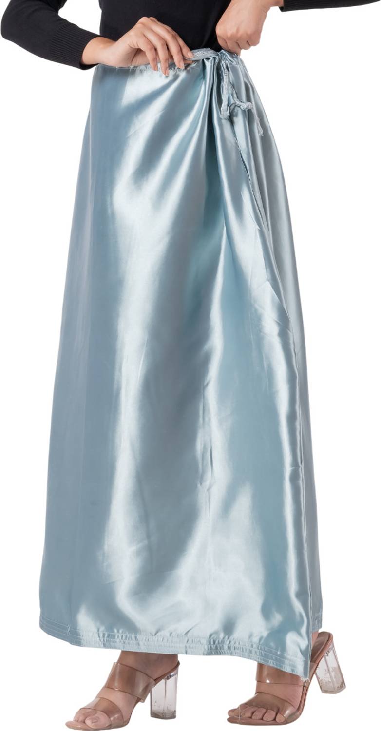 AANGI SATIN-PETTICOAT-MINT BLUE-M Pure Satin Petticoat
