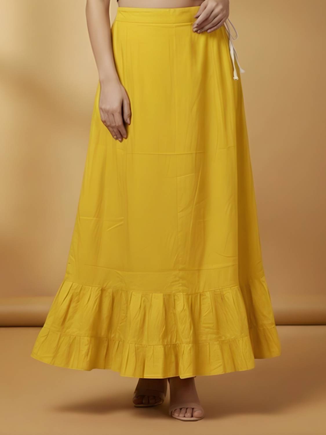 Belizzi Paridhan Premium Yellow Pure Cotton Petticoat
