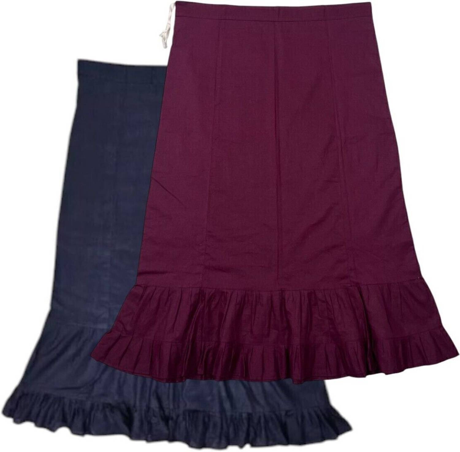 Belizzi Paridhan Navy Blue & Wine Barry Combo Pure Cotton Petticoat