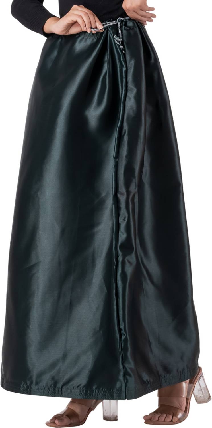 AANGI SATIN-PETTICOAT-DARK GREEN-M Pure Satin Petticoat