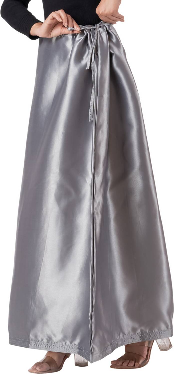 AANGI SATIN-PETTICOAT-GREY-L Pure Satin Petticoat