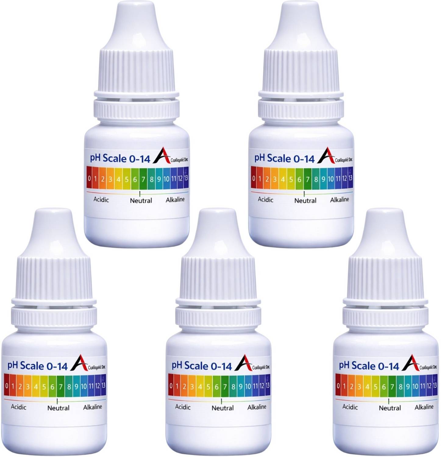 AQUALIQUID RO PH Universal Indicator Testing Liquid 0-14 for Water & Laboratory 5ML 5 pack Ph Test Strip