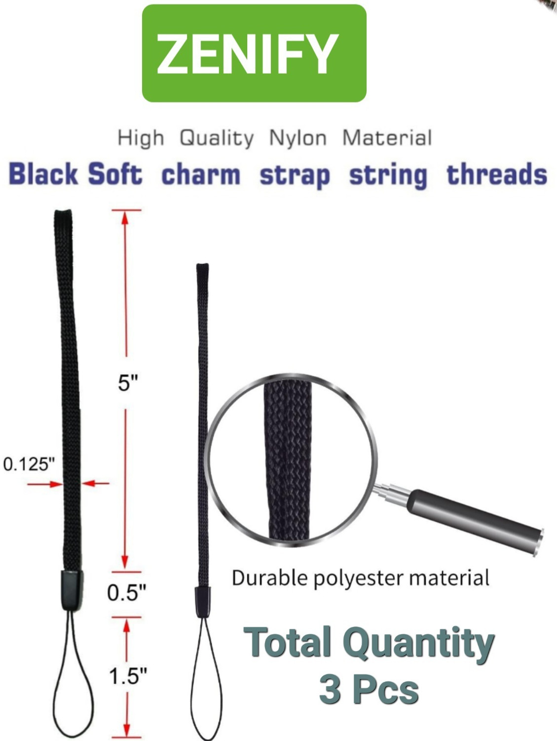 Image of ZENIFY Strap Lanyard for cell phone Cover case key ring Pen drive Phone Charm