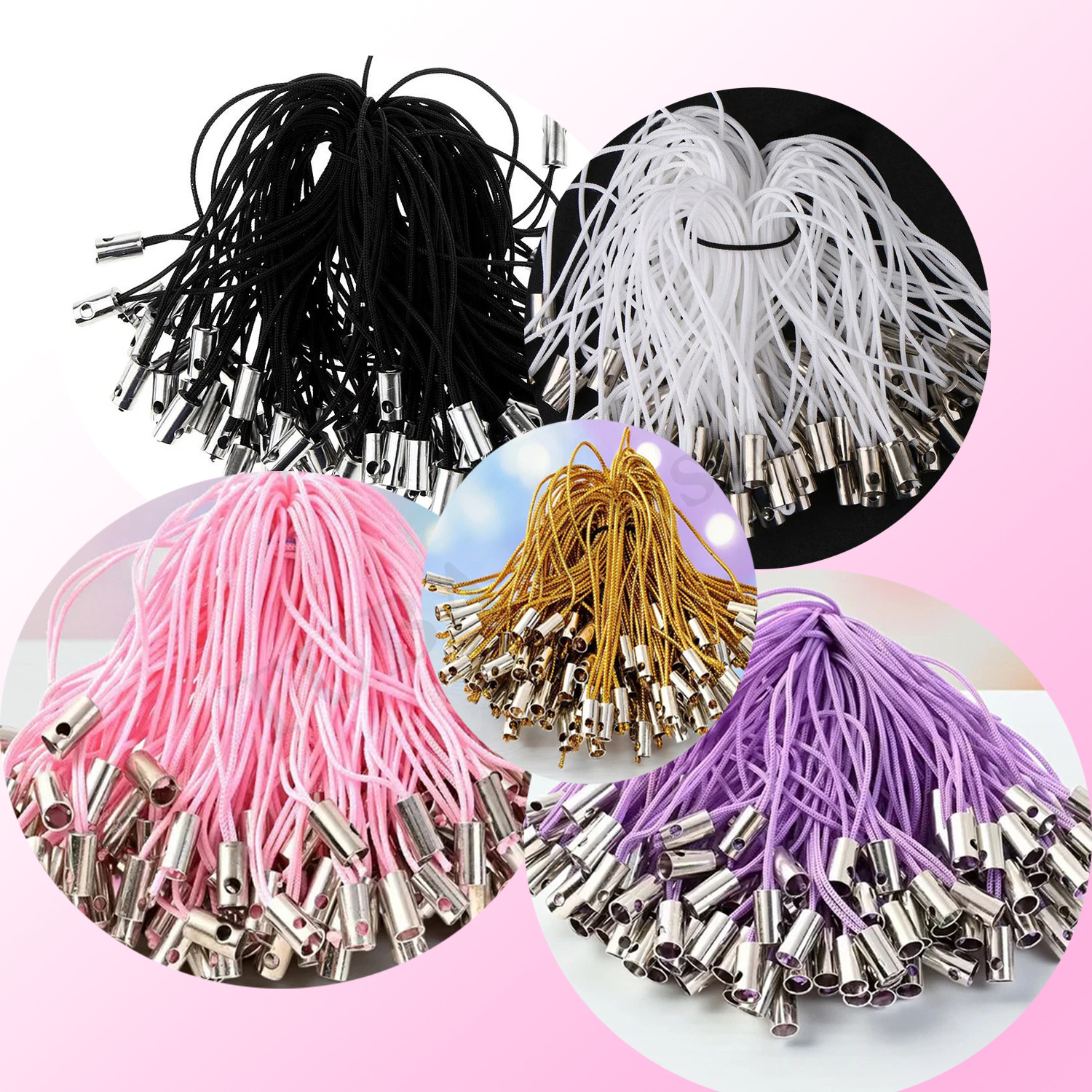 Image of TUBA artistry Phone Charm Strings 100 Pcs Mix Colour| Phone Charm Thread | Cell Phone Strap Phone Charm