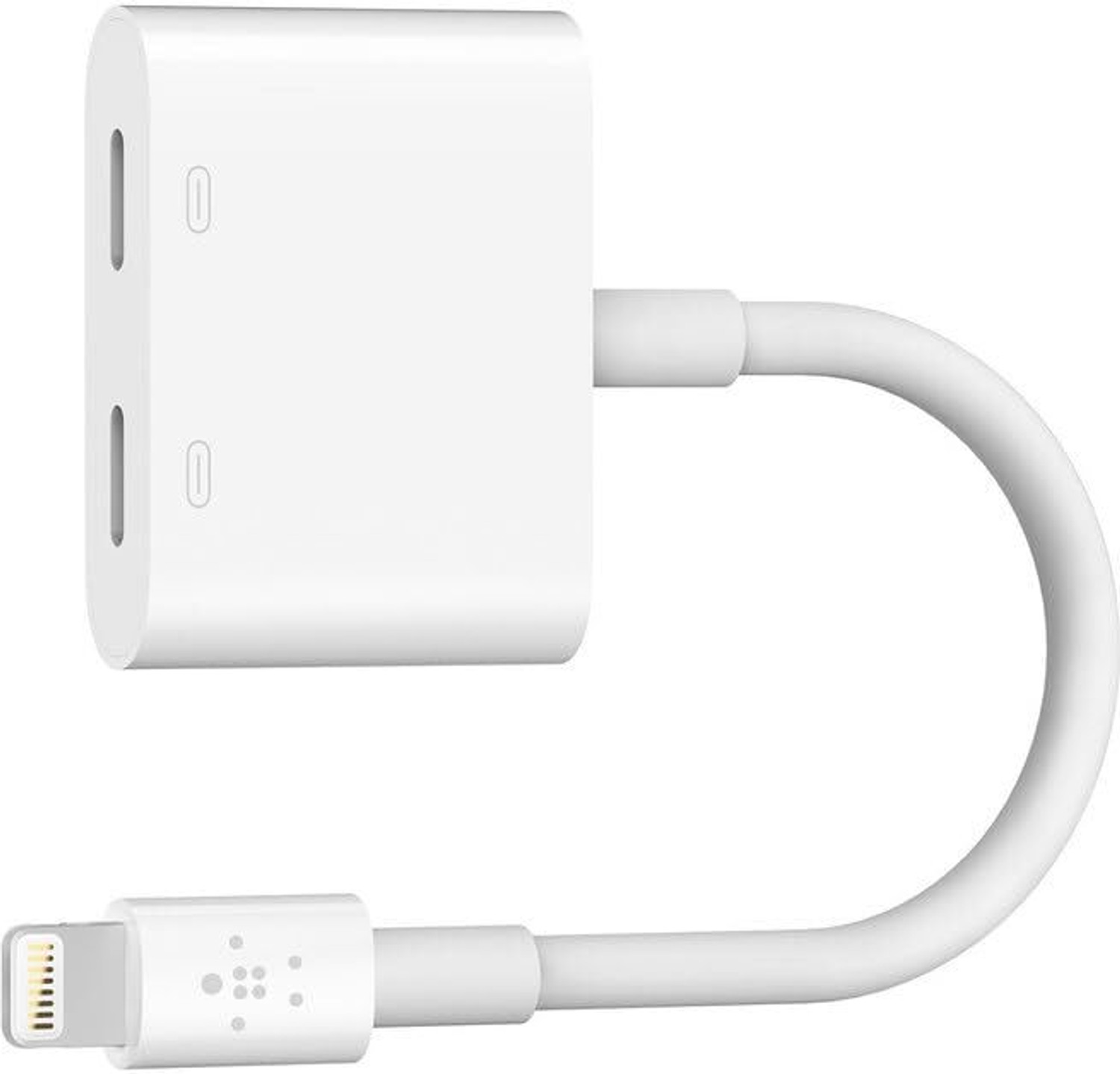 Image of Carecase White Belkin Apple Certified Lightning Audio + Charge Adapter Phone Converter