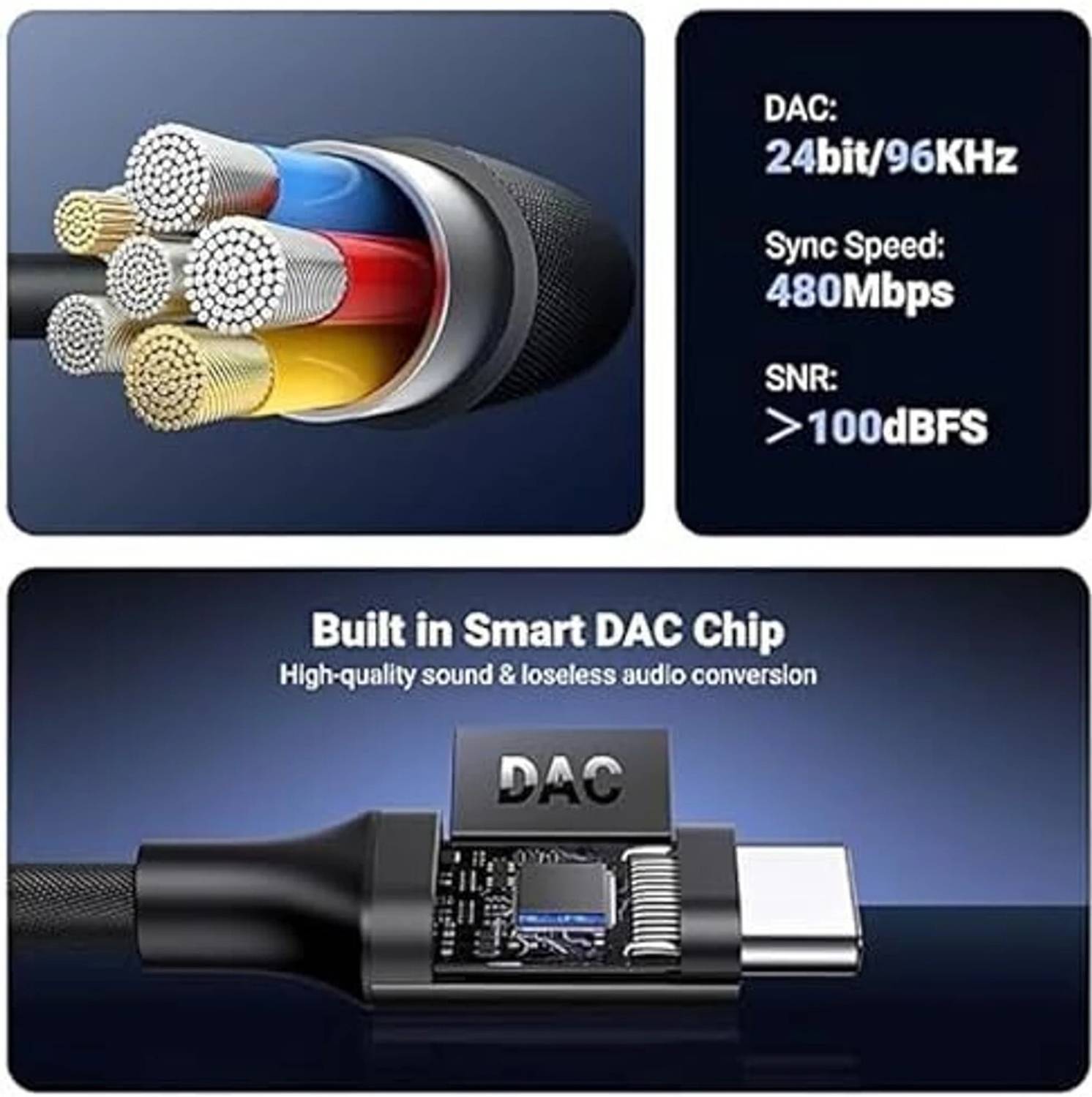 PROWARP Dark Black USB Type C to 3.5mm Audio Connector - Image 4