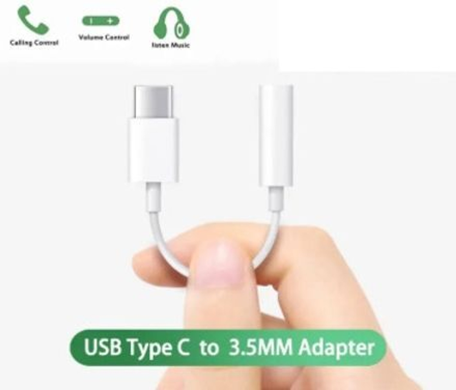 Image of vivo White Type C to 3.5 mm Earphone Connector Audio Jack... Phone Converter