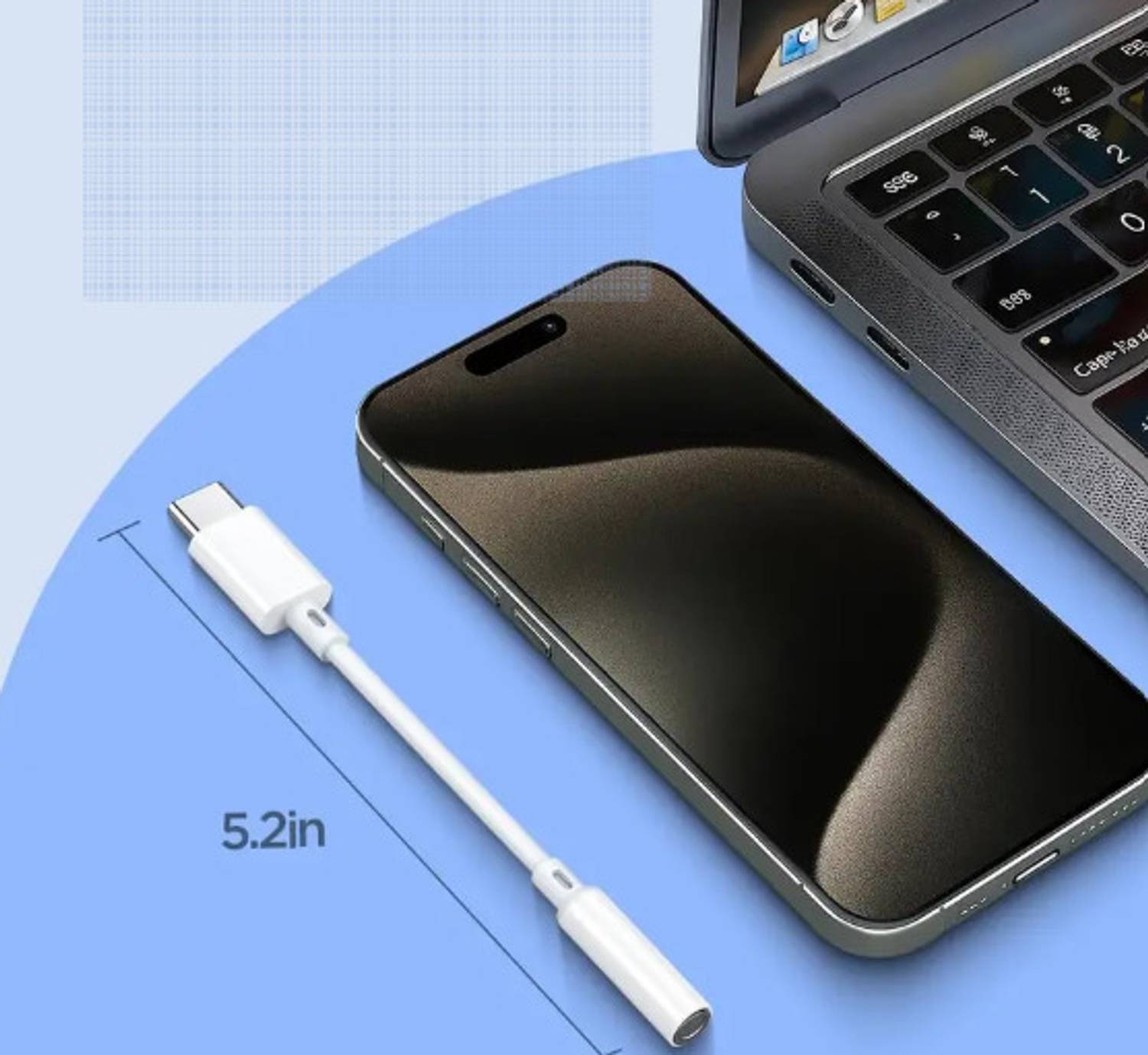PROWARP White USB Type C to 3.5mm Jack Audio Connector - Image 4