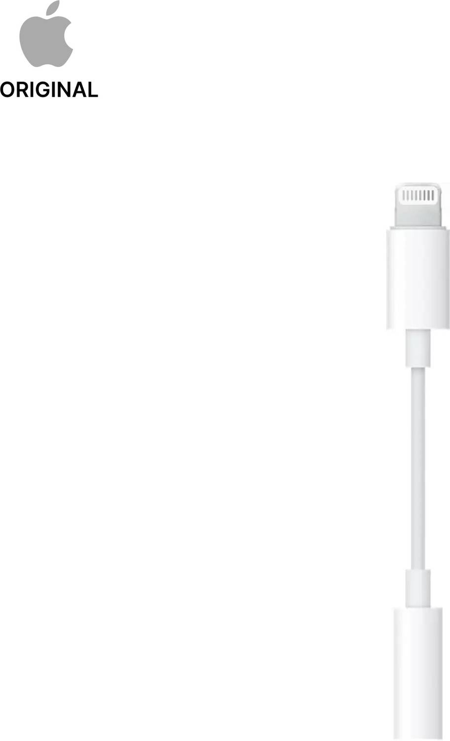 Apple Lightning to 3.5 mm Phone Converter White MMX62ZM/A