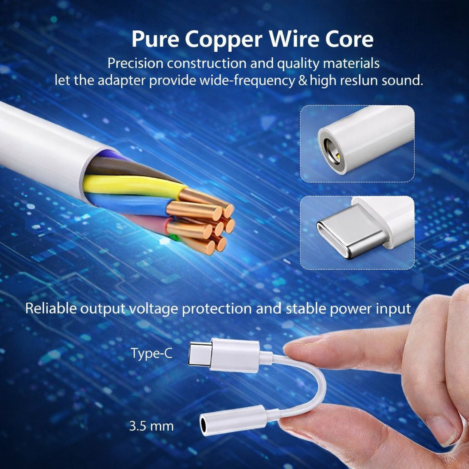 Image of ULTRADART White Type-C to 3.5 mm Jack Converter Phone Converter