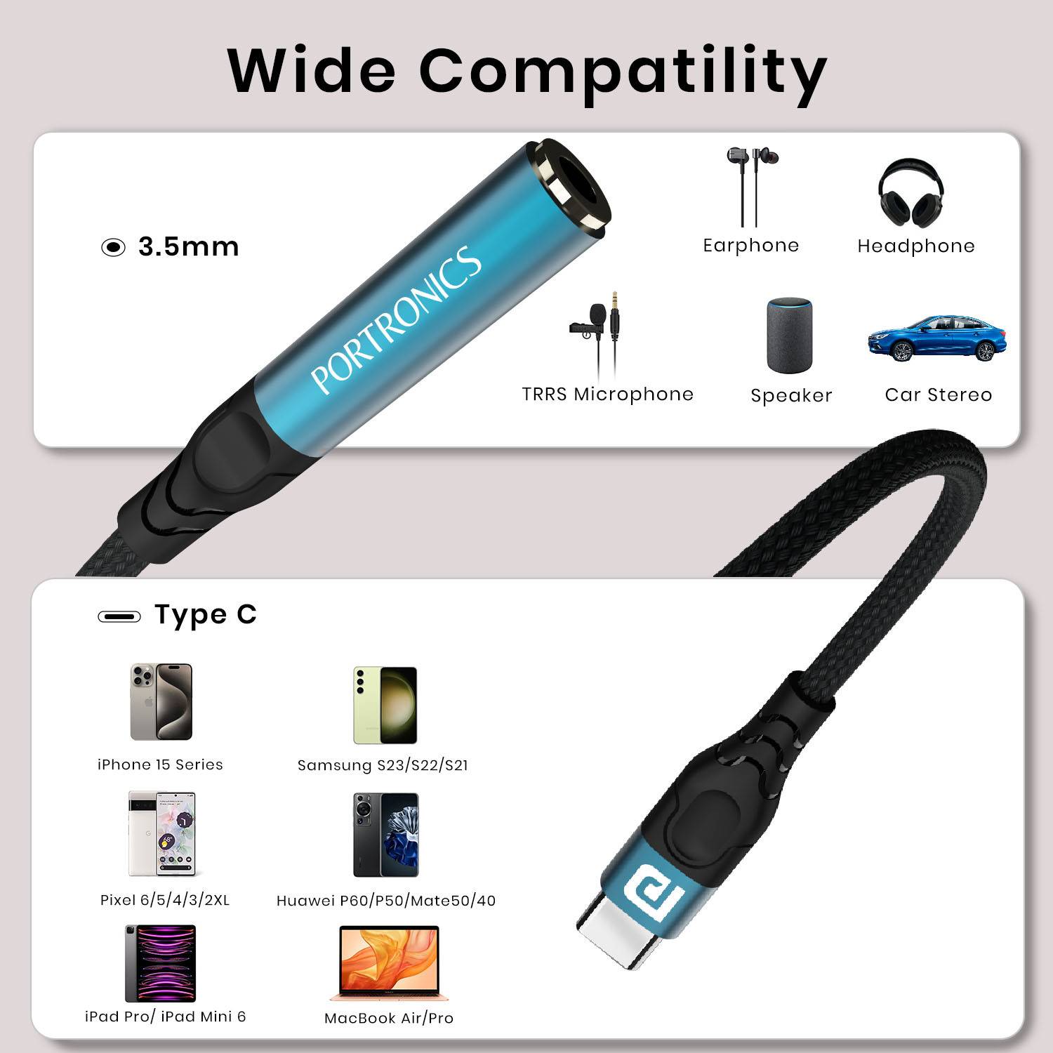 Portronics Black iKonnect C Pro Type C to 3.5 mm Converter - Image 4