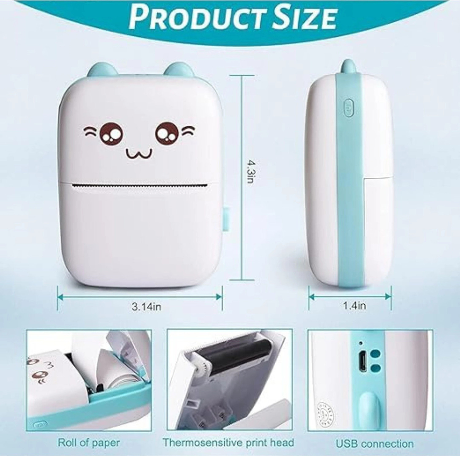 Image of ZENIUMY Portable Mini Thermal Printer for Notes & Photos Photo Printer