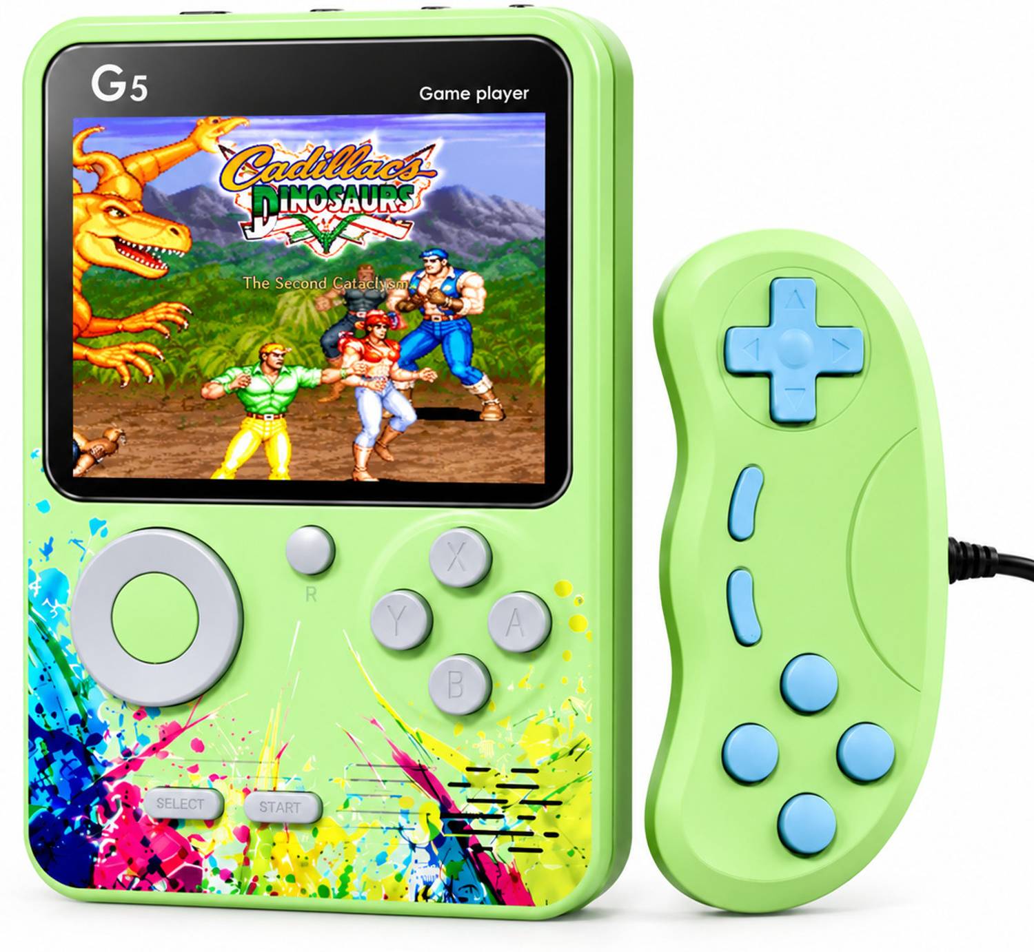 HG WORLD Retro G5 Game Box gaming console for tv With 2 Player Portable Sup Game Box 3.5TFT Screen Rechargeable Battery handheld console Hand video game for tv 128MB GB with 400+ Preinstall video game handheld,Best Gift All Ages Mario Game, Mortal Kombat