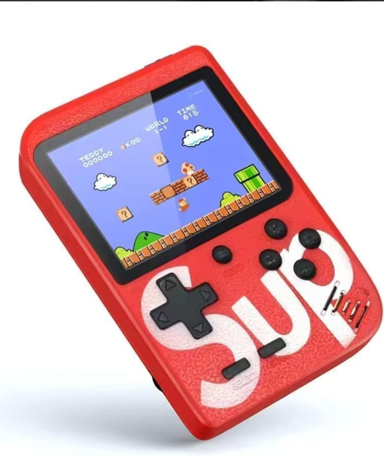 Image of SUP 400 in 1 Retro Game Box Console Handheld Classical Game PAD box s6 with TV output Ga ng Console 8 GB with Mario /Super Mario /DR Mario /Contra /Turtles and other 400 Games 8 GB with Super Mario, DR Mario, Mario, Contra, Turtles, Tank, Bomber Man, Aladdin, Total 400 Games 64 GB with Yes (Black) (Console Handheld Classical Game PAD box s6 with TV output) (Console Handheld Classical Game PAD box s6 with TV output)