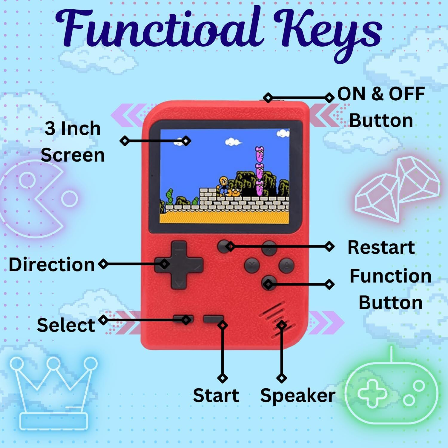 Image of SUP 400 in 1 Retro Game Box Console Handheld Classical Game PAD box s6 with TV output Ga ng Console 8 GB with Mario /Super Mario /DR Mario /Contra /Turtles and other 400 Games 8 GB with Super Mario, DR Mario, Mario, Contra, Turtles, Tank, Bomber Man, Aladdin, Total 400 Games 64 GB with Yes (Black) (Console Handheld Classical Game PAD box s6 with TV output) (Console Handheld Classical Game PAD box s6 with TV output)