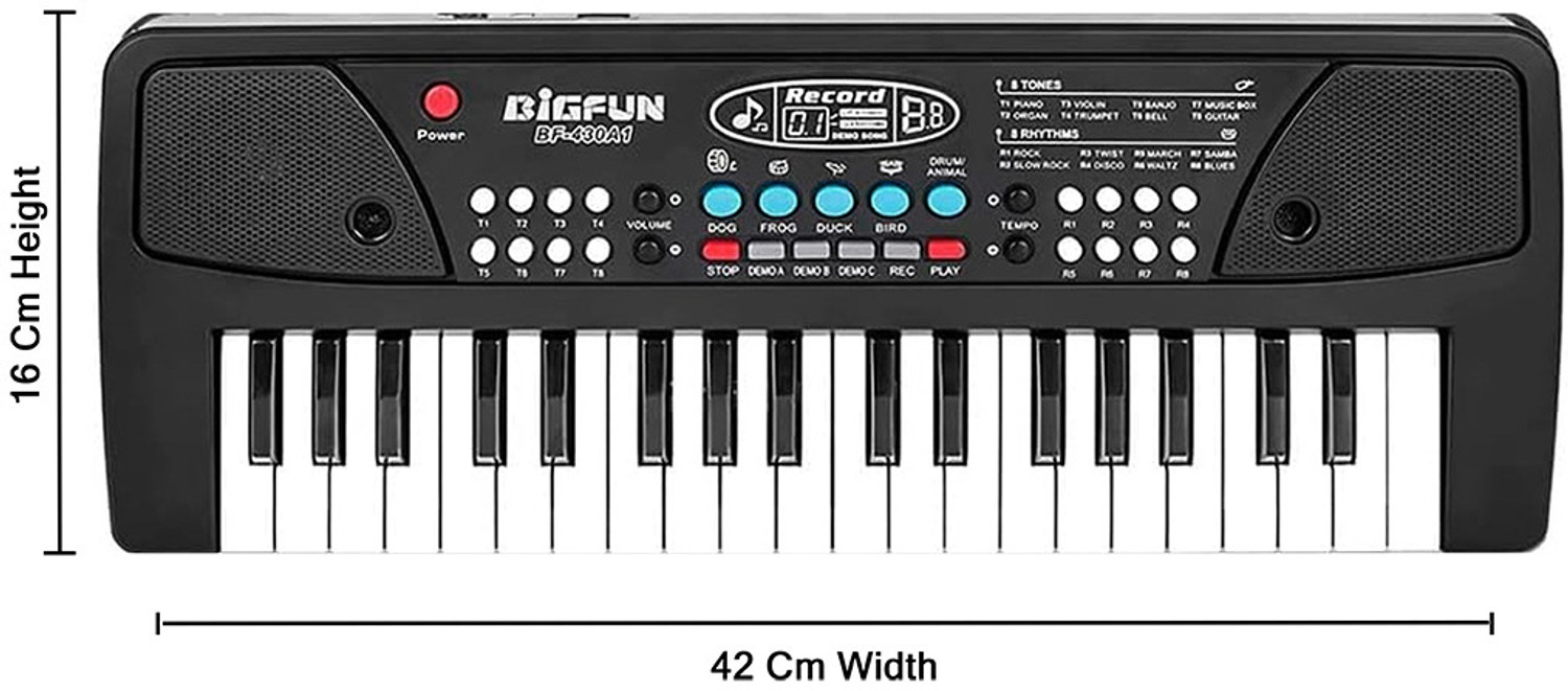 Image of ToysCharm Professional 37-Key Kids Piano Toy with Microphone, Tones & Record Function