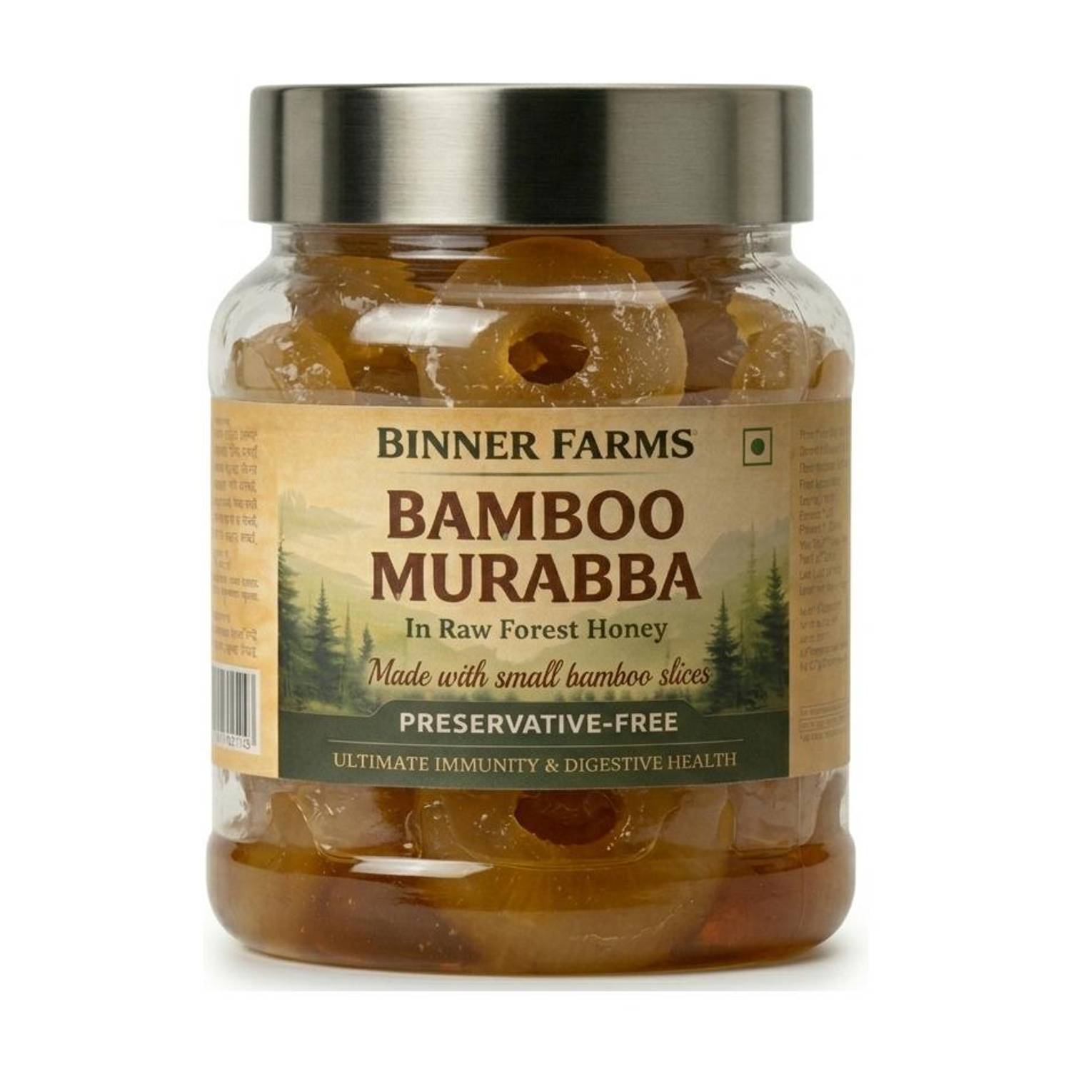 BINNER FARMS Bamboo Murabba in Raw Forest Honey -Bans ka Murabba -Bone Health & Height Growth Bamboo Murabba