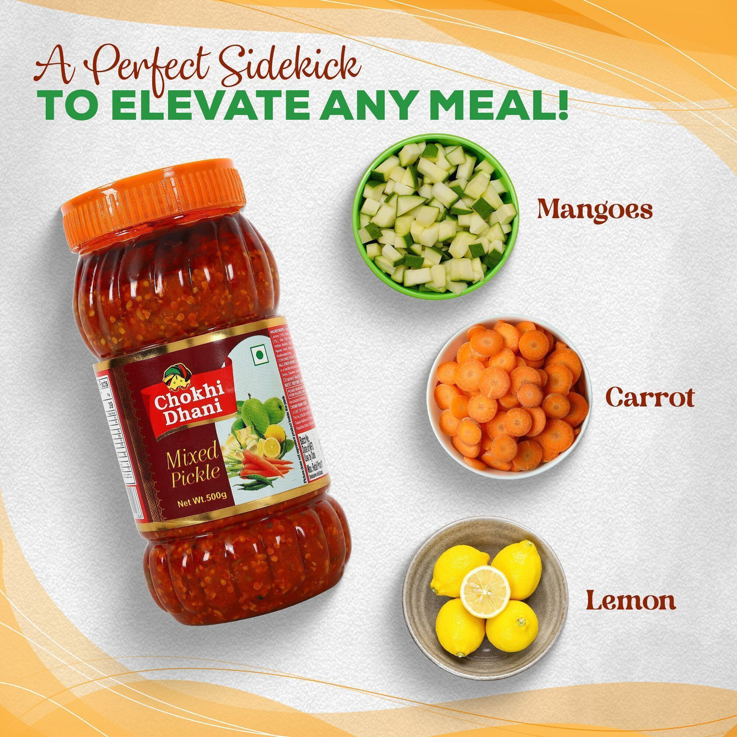 Image of Chokhi Dhani Mix Achar Mango, Carrot, Lemon, Green Chilli Mixed Pickle