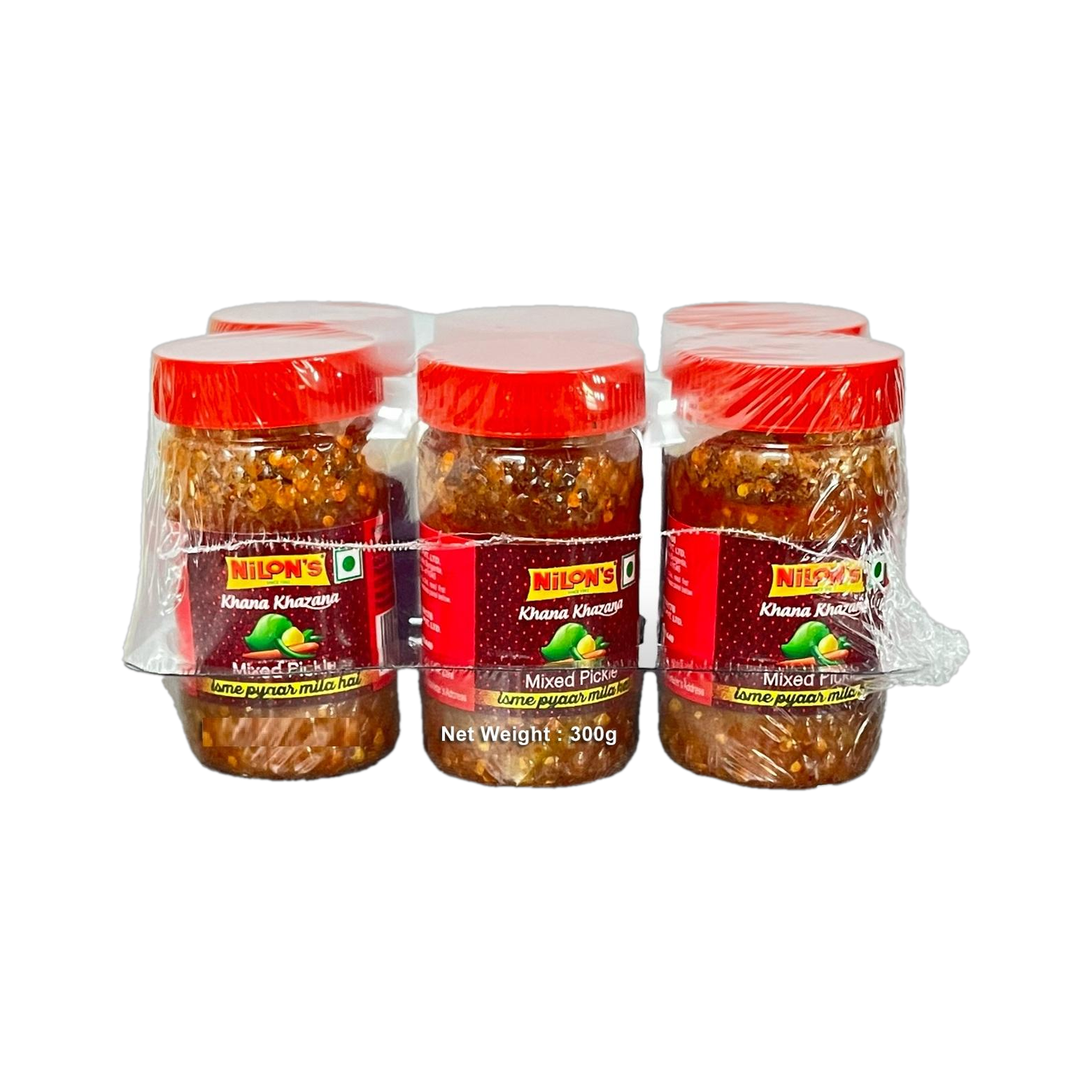 Image of Nilons Assorted Pickle Combo - Mango, Mixed, Lime & Chilli Mixed Pickle