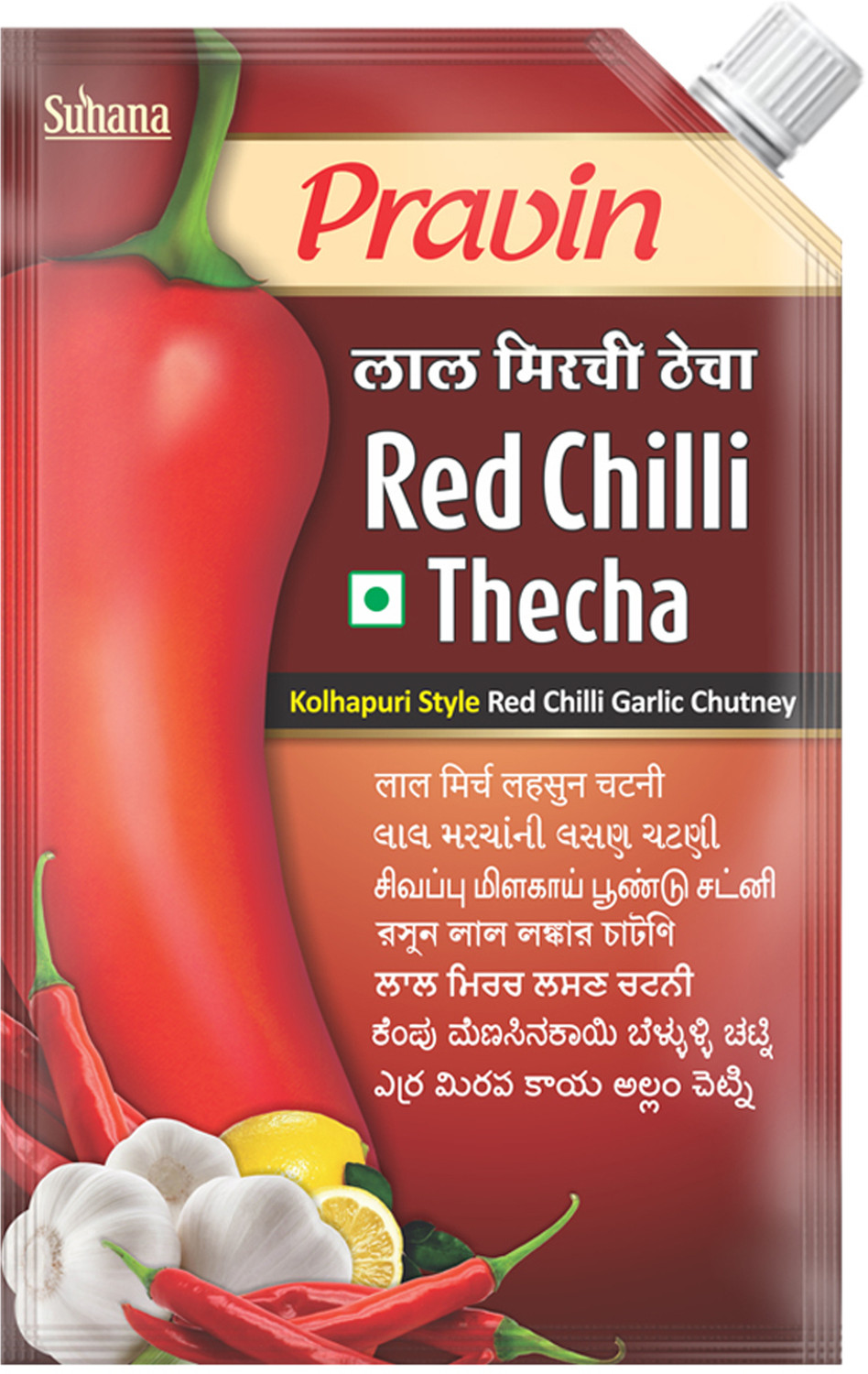 Image of pravin Thecha Red Chilli 3Pack, Kolhapuri Thecha 3Pack, Green Chilli 3Pack Green Chilli, Red Chilli Pickle