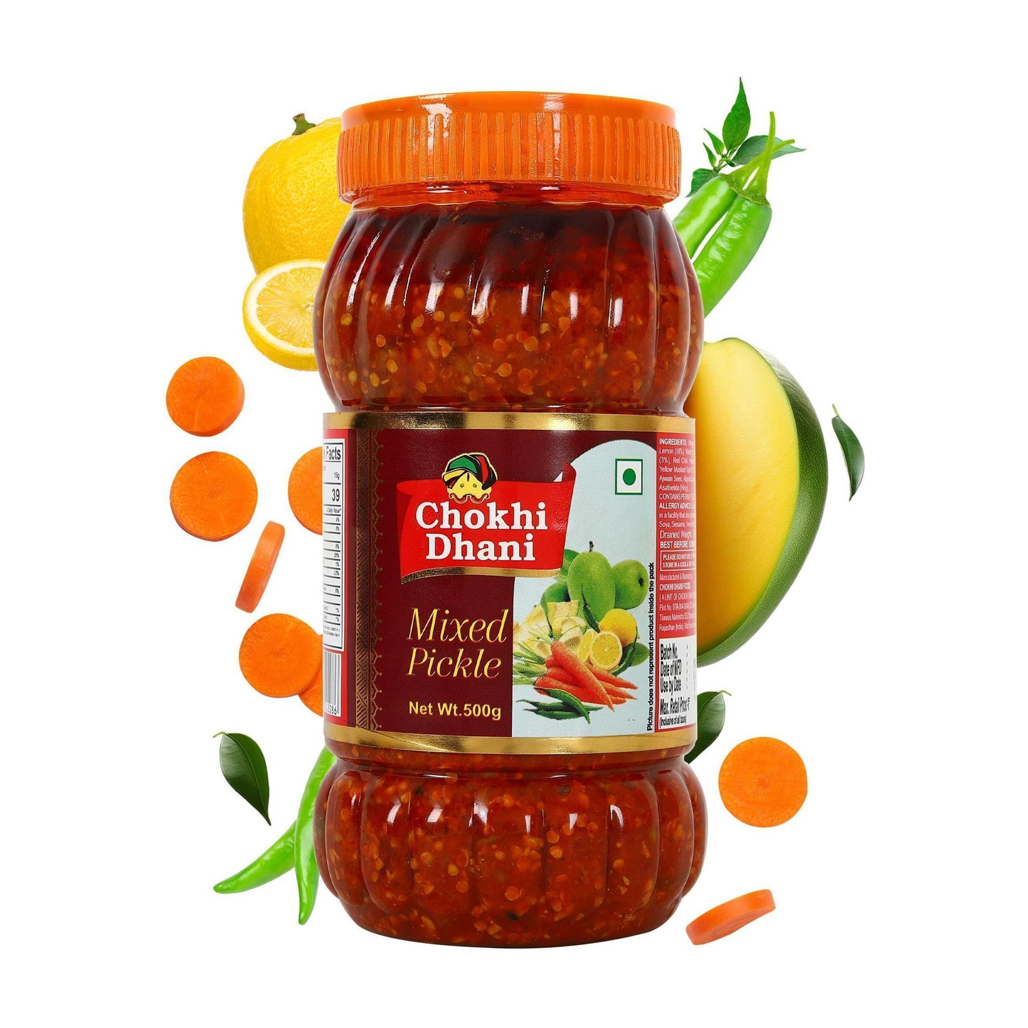Image of Chokhi Dhani Mix Achar Mango, Carrot, Lemon, Green Chilli Mixed Pickle