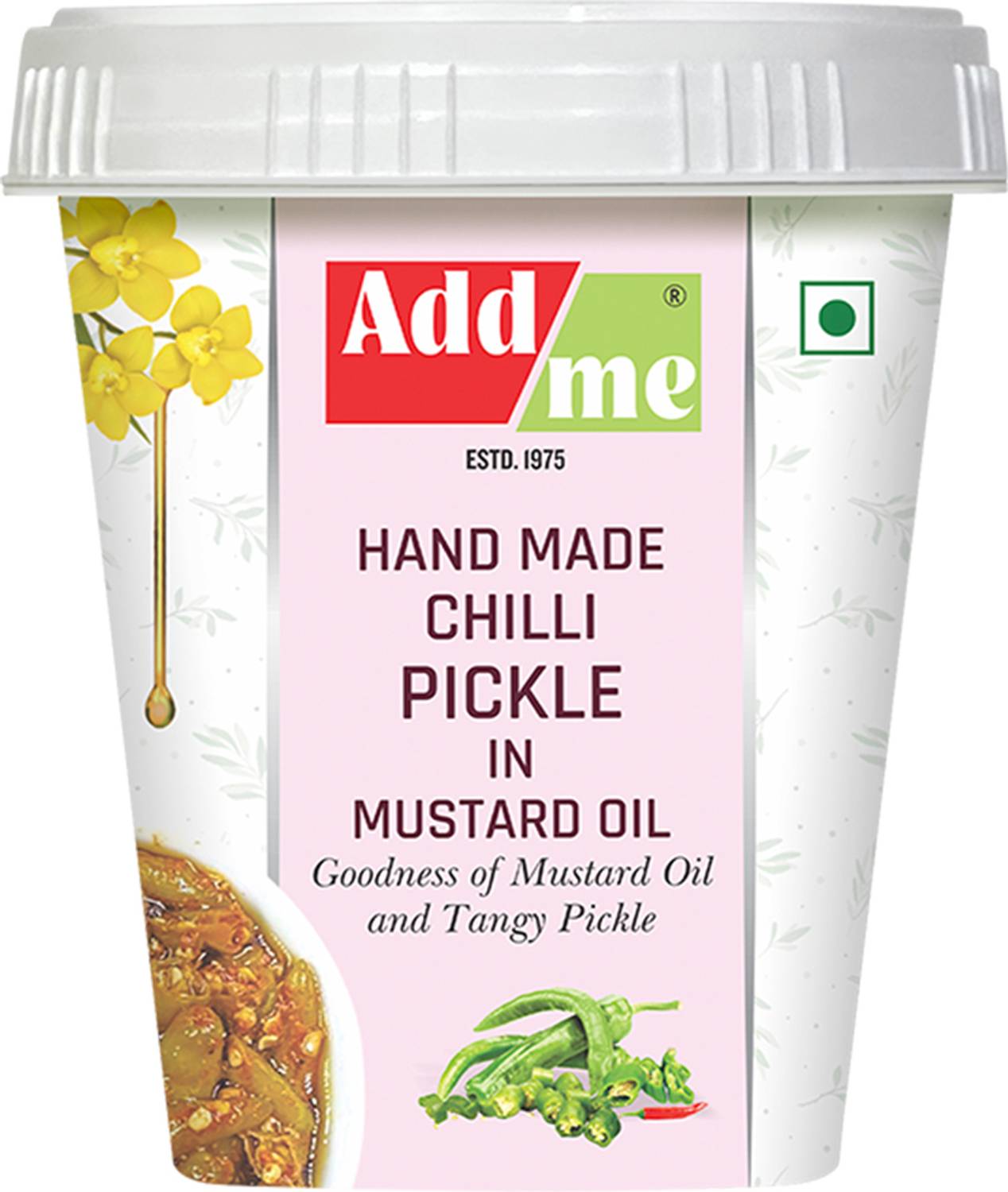 Add me Hand Made Chilli Pickle in Mustard Oil kati hari mich Green Chilli Pickle 500gm Green Chilli Pickle