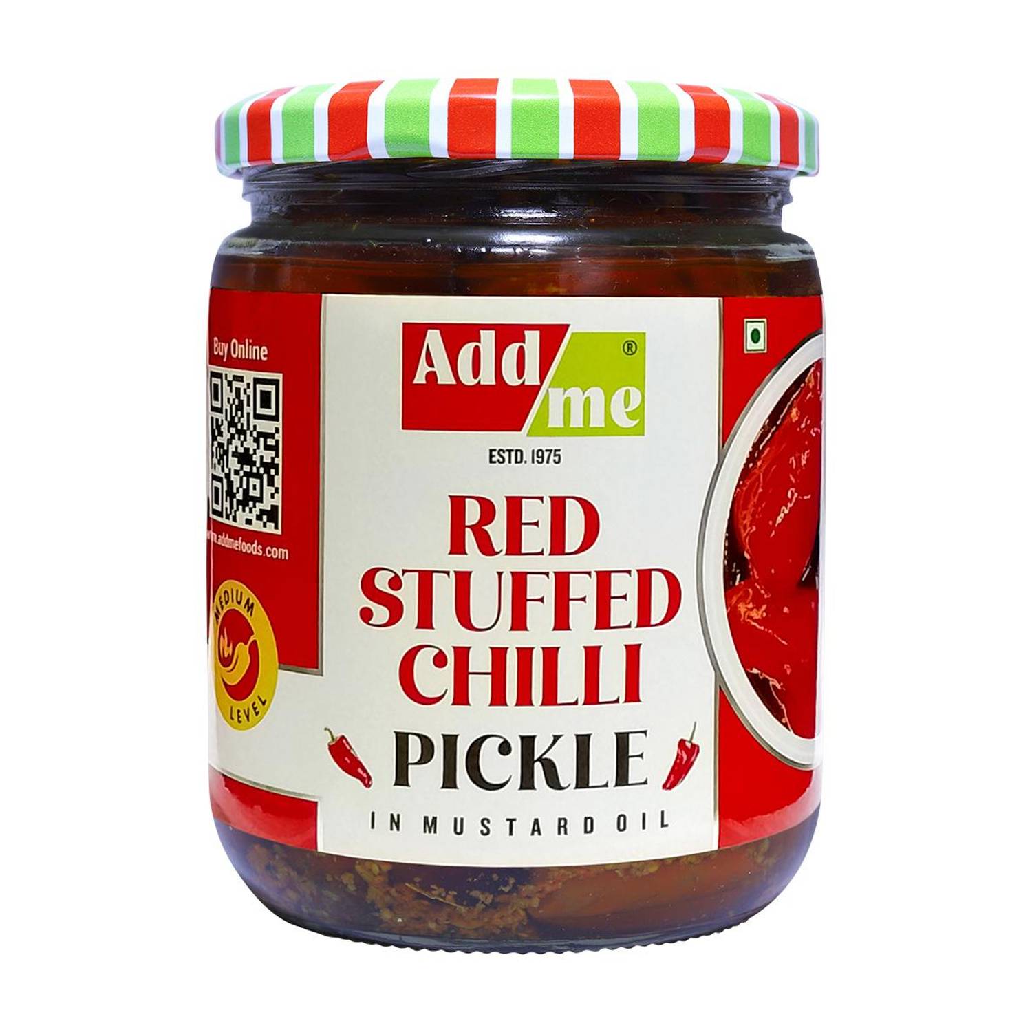 Add me Red Stuffed Chilli Pickle 500gm lal mirch achar Red Chilli Pickle