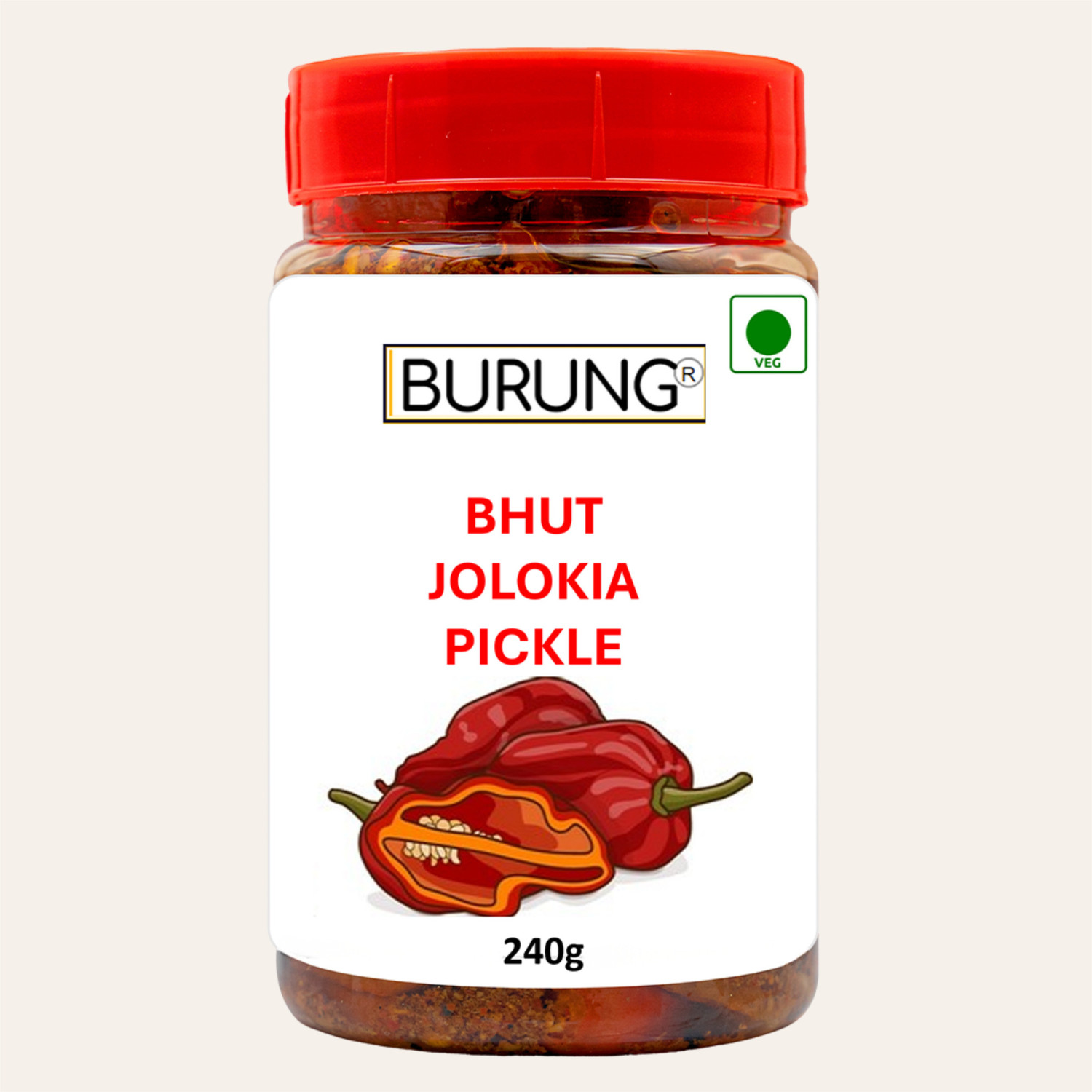 Image of burung BHUT BHOOT JOLOKIA GHOST PEPPER KING CHILLY ACHAR Green Chilli, Red Chilli Pickle
