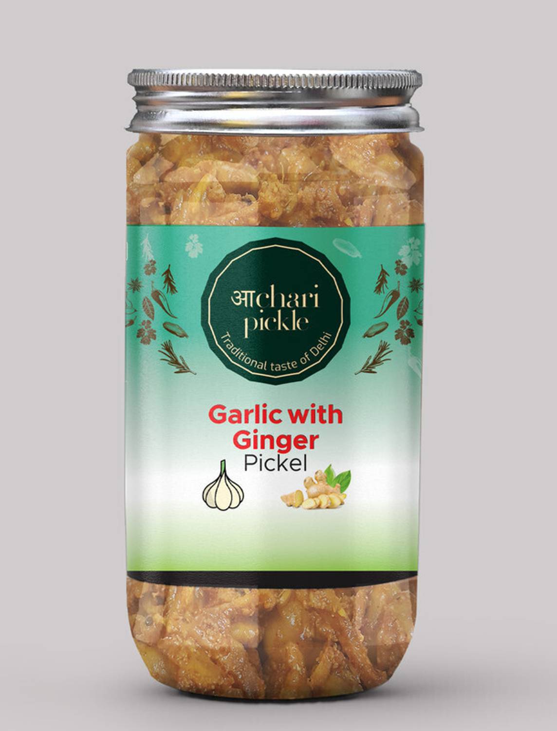 ACHARI PICKLES Garlic With Ginger Pickle(400 GM) Ghar Ka Achar Mixed Vegetable Pickle
