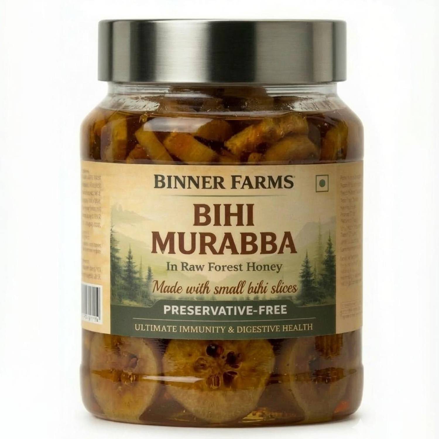 BINNER FARMS Premium Bihi (Quince) Murabba in Raw Forest Honey – Heart Tonic & Mood Elevator Bihi Murabba