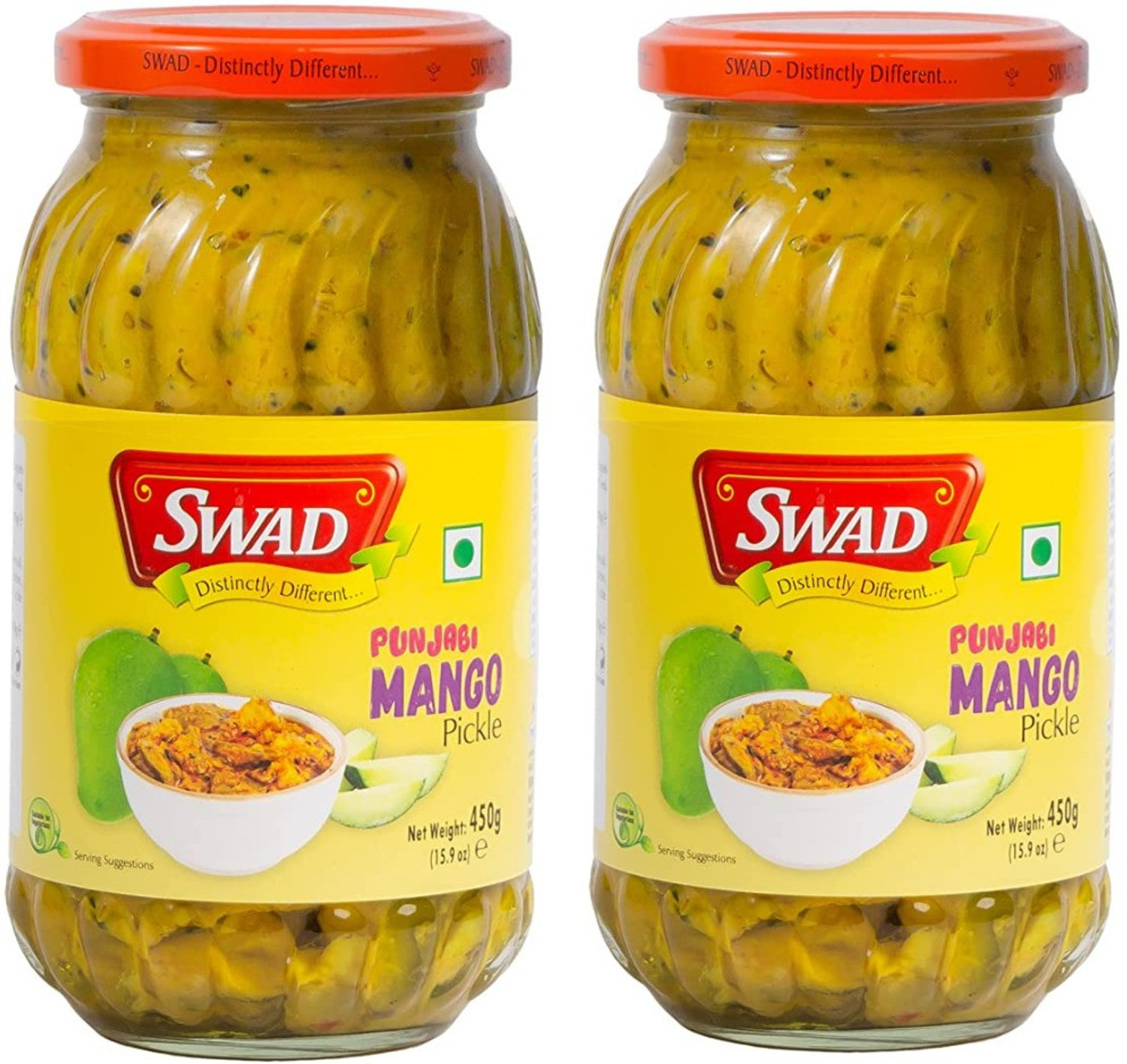 Image of SWAD Delicious Punjabi Mango Pickle | Pack of 2 | 450g Each Mango Pickle
