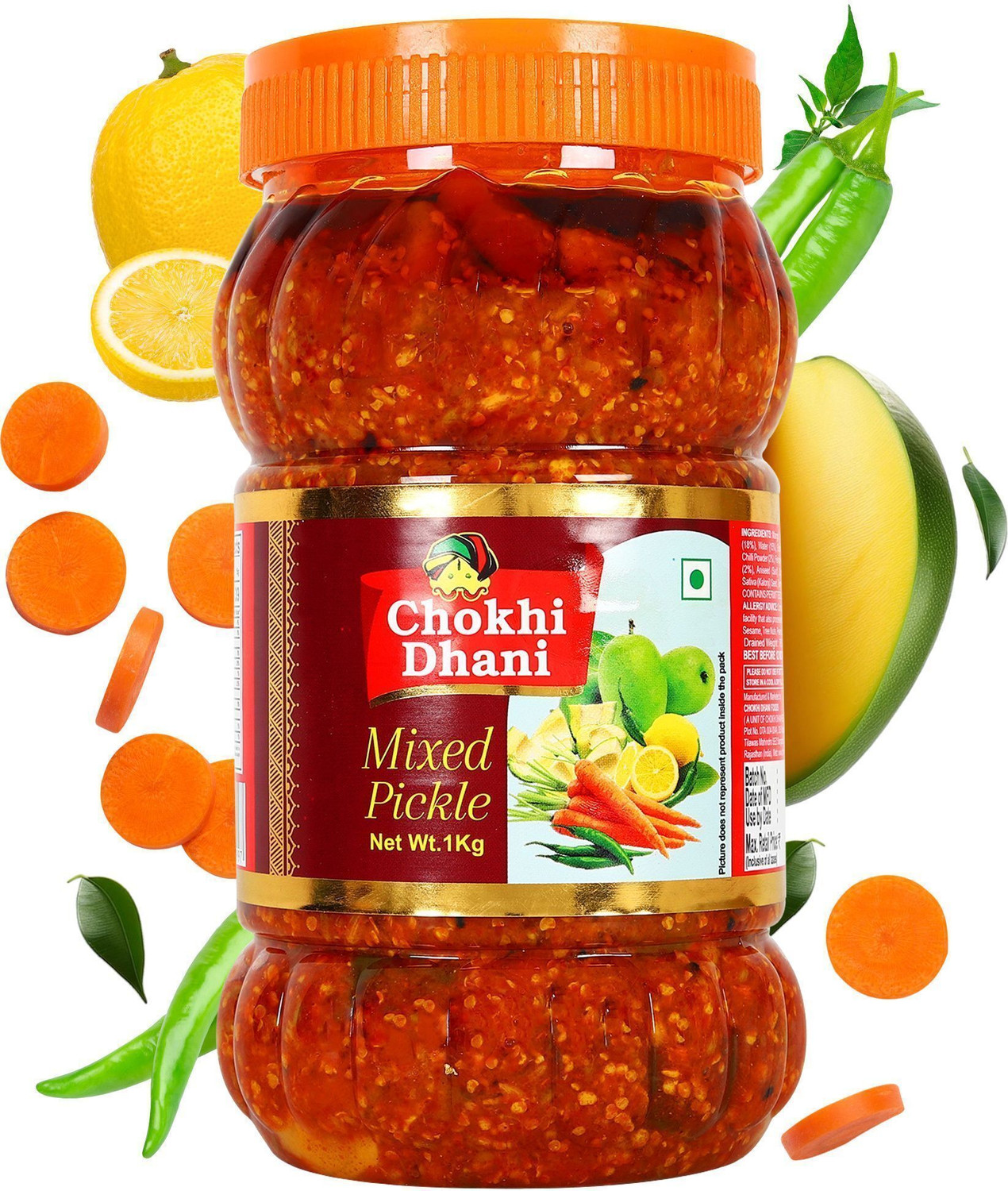 Image of Chokhi Dhani Foods Mix Achar Mango, Carrot, Lemon, Green Chilli Mixed Pickle