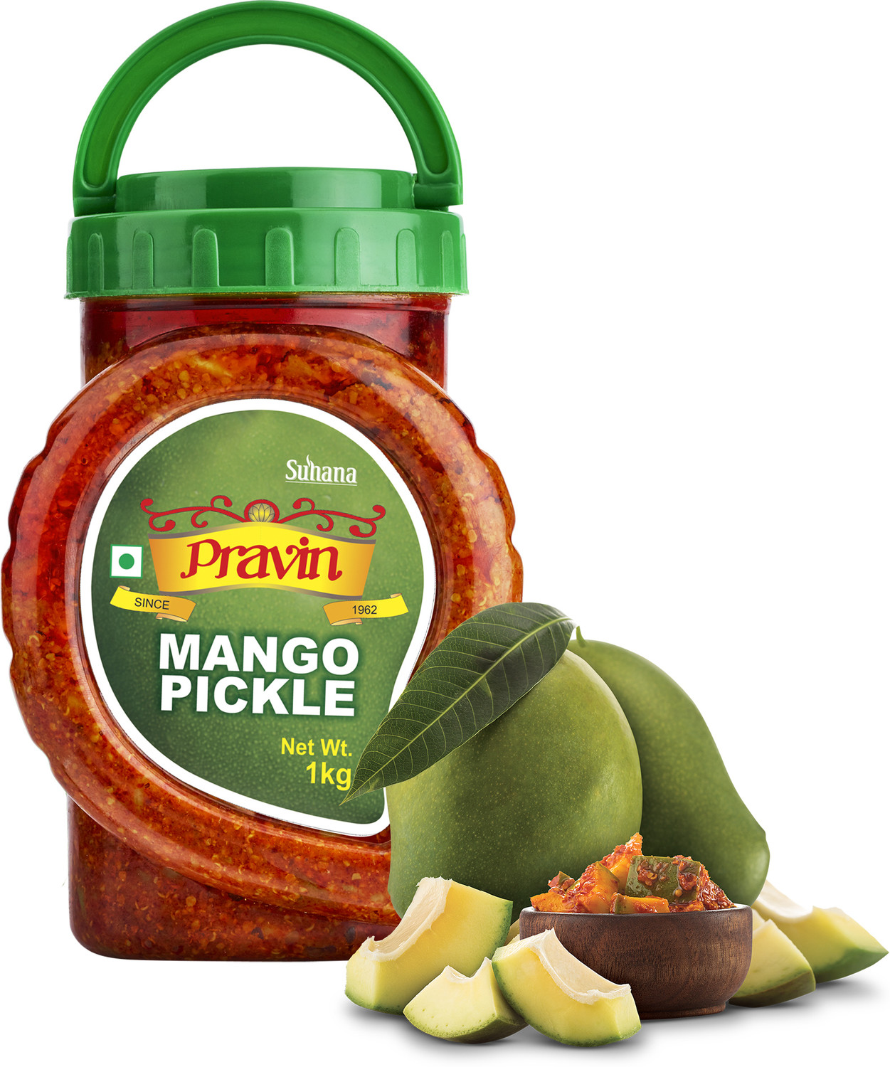 Image of pravin Fresh Mango Pickle / Aachar 1kg Jar Mango Pickle