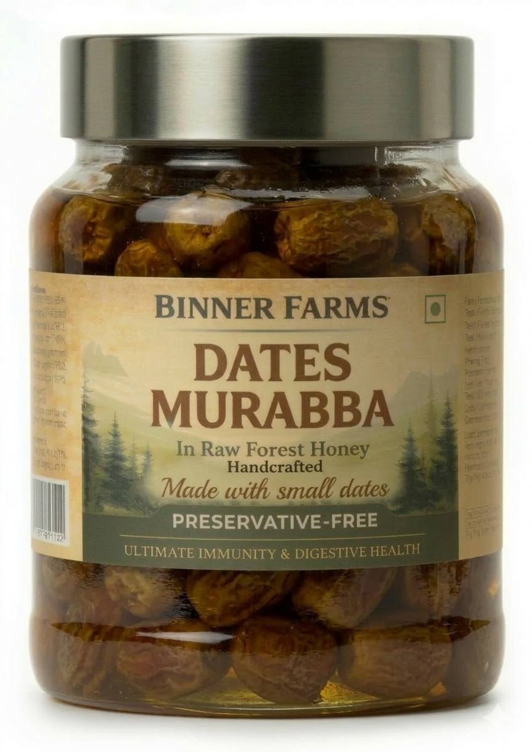BINNER FARMS Premium Dates Murabba in Raw Forest Honey – Natural Iron & Stamina Booster Dates Murabba